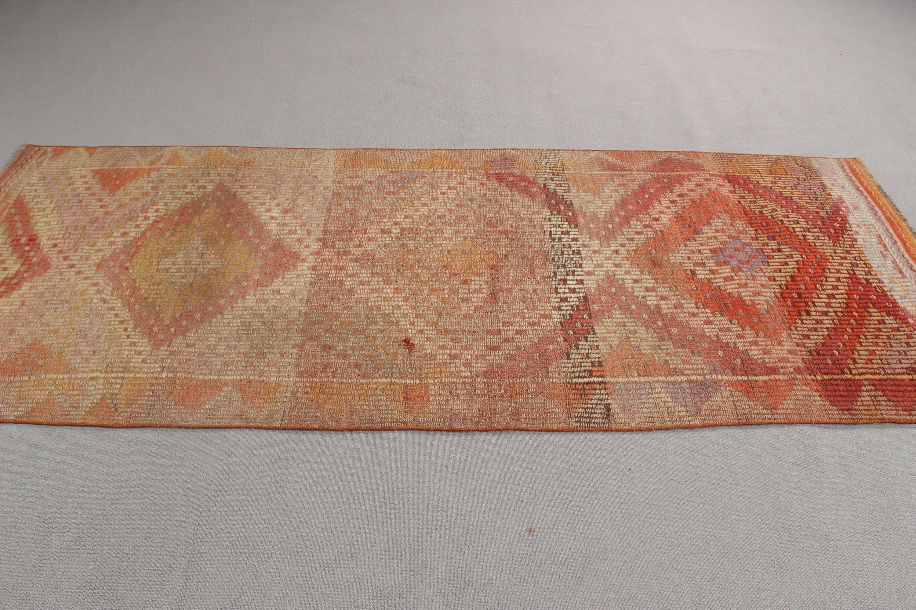 Uzun Yolluk Halıları, Türk Halısı, Kilim, Antika Halılar, Vintage Halı, 3x8.1 ft Koşucu Halısı, Koridor Halısı, El Dokuma Halılar, Bej Oushak Halılar