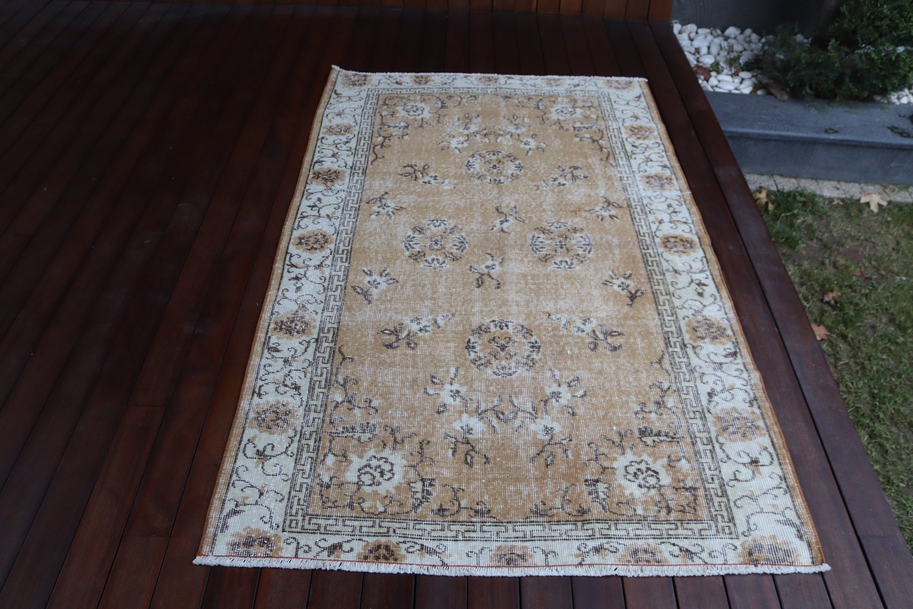 El Dokuma Halılar, Turuncu Fas Halısı, Vintage Halı, 3,8x6,2 ft Aksan Halısı, Boho Halıları, Türk Halıları, Mutfak Halısı, Çocuk Halıları, El Yapımı Halılar