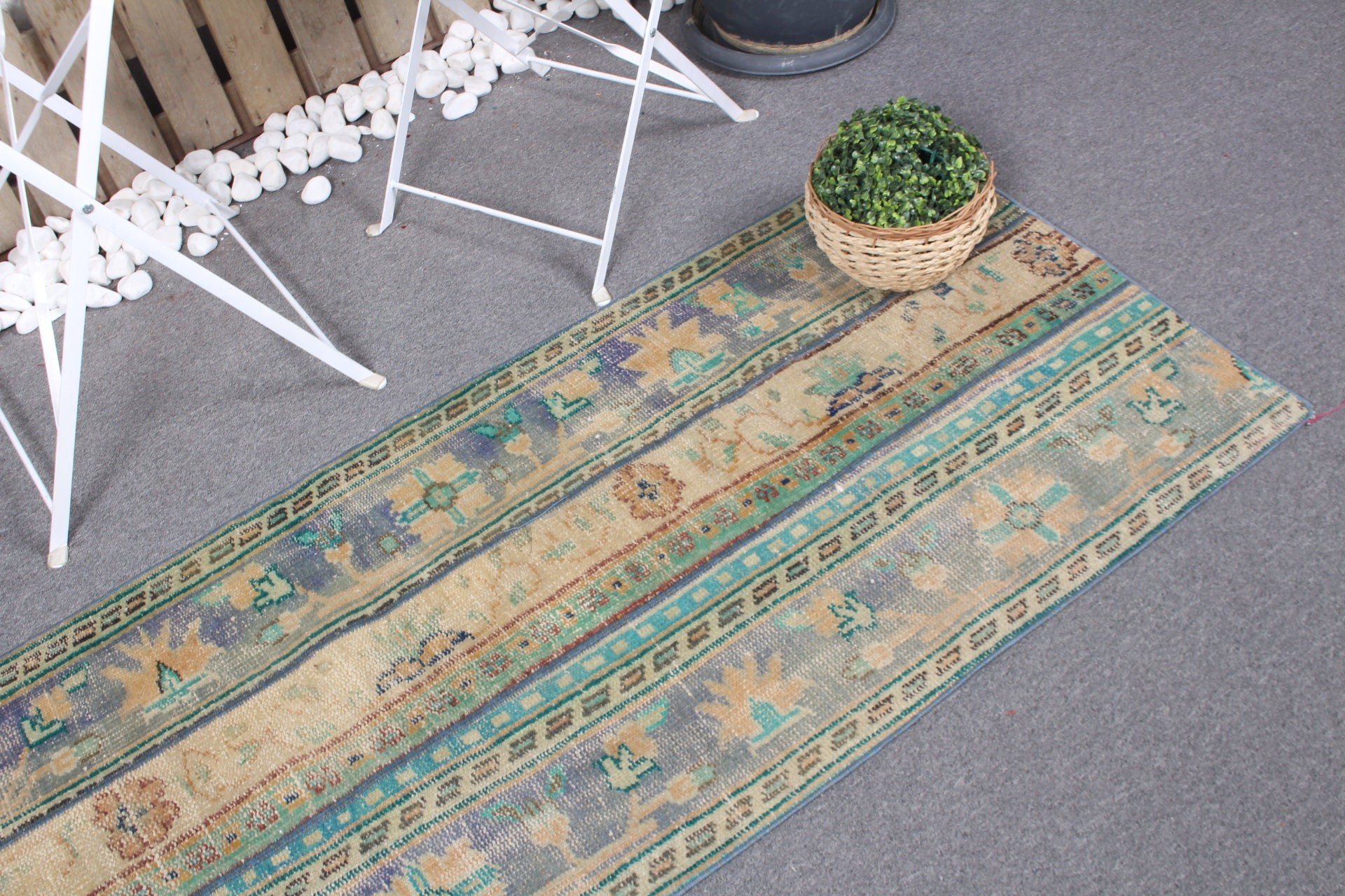 Cool Rugs, Green Antique Rug, Turkish Rug, 2.3x6.3 ft Runner Rugs, Stair Rug, Hallway Rugs, Vintage Rugs, Rugs for Runner