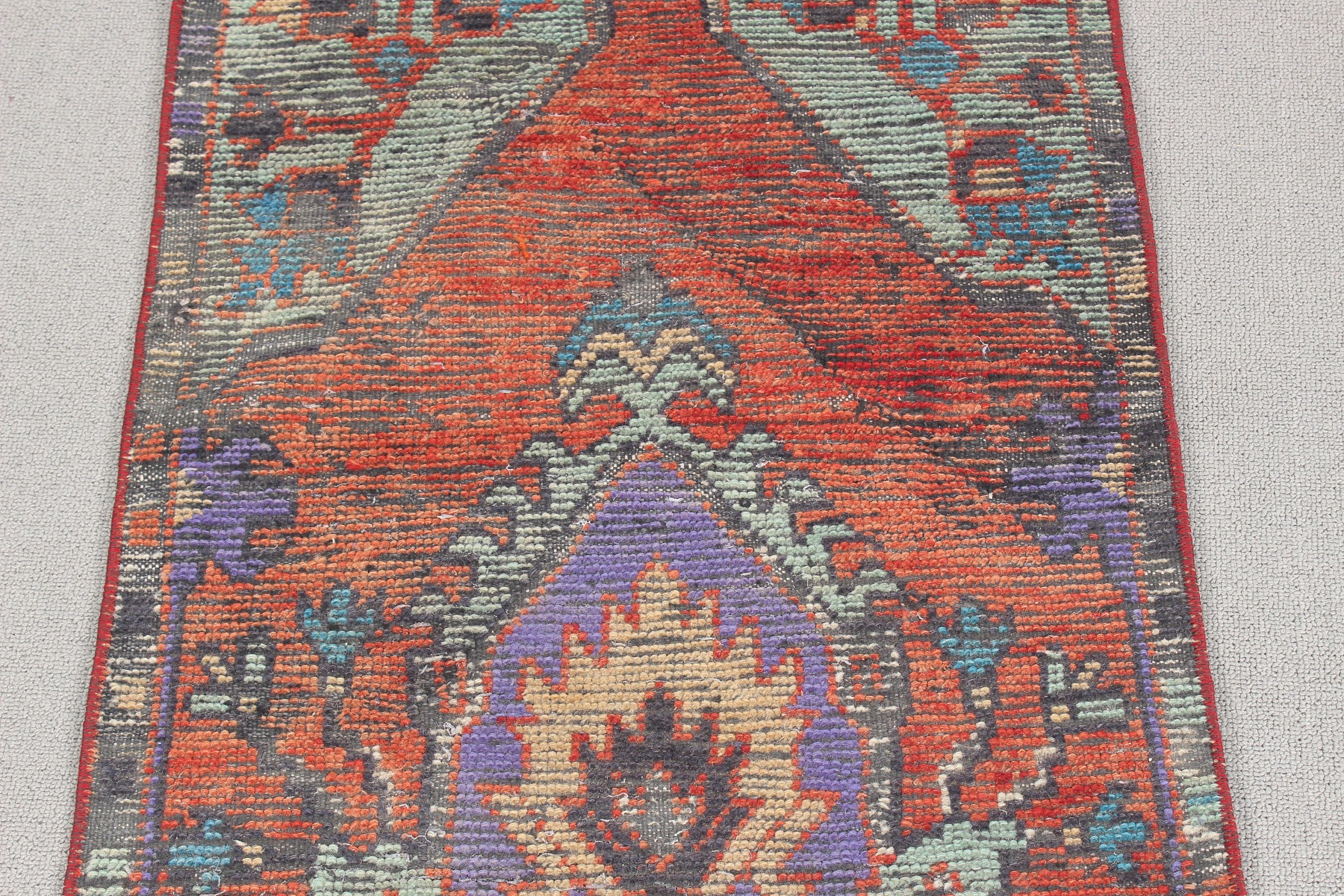 1.8x2.8 ft Küçük Halı, Mavi Yün Halılar, Küçük Alan Halıları, Giriş Halıları, El Dokuma Halı, Vintage Halı, Türk Halısı, Yatak Odası Halıları