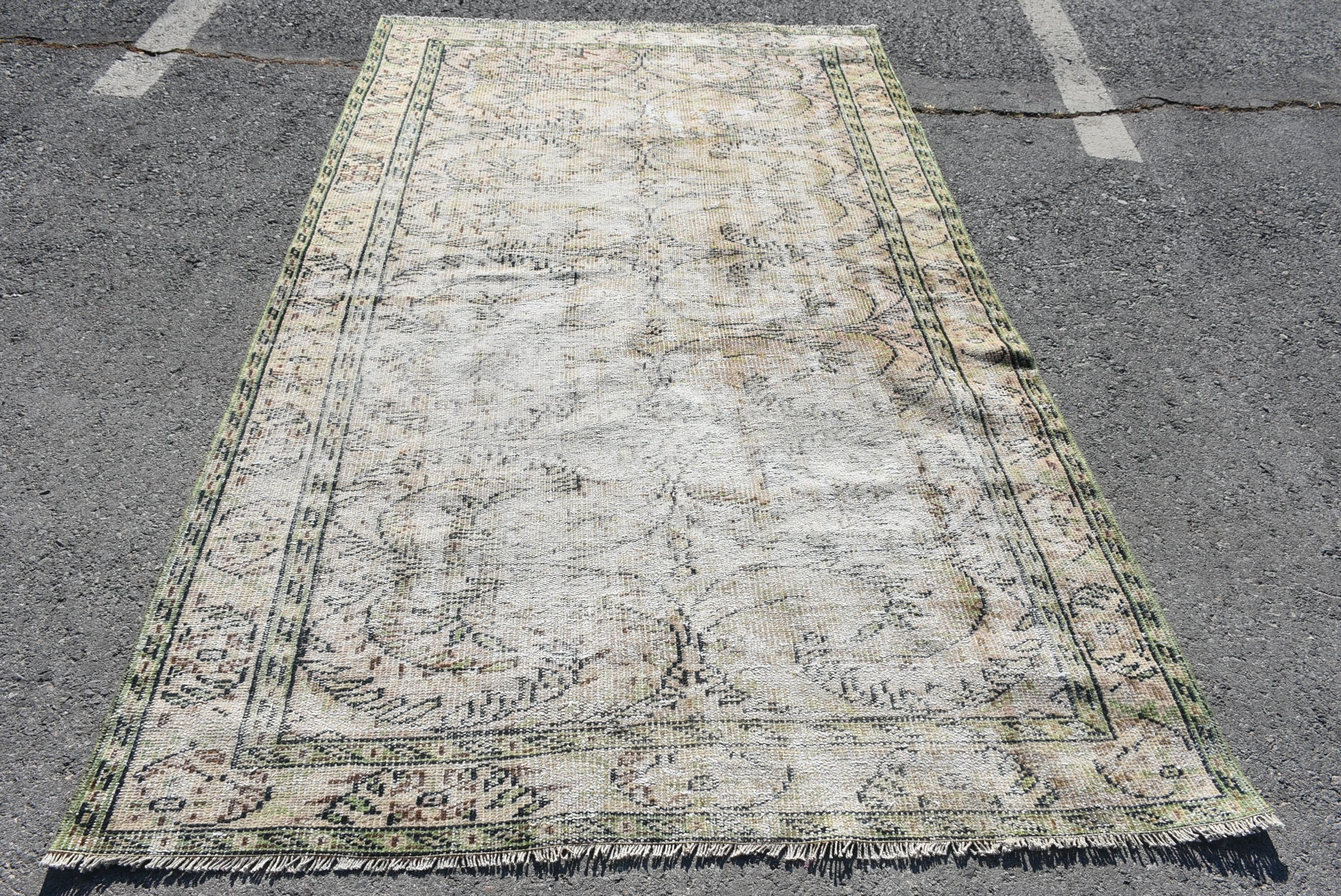 Living Room Rug, Kitchen Rug, Floor Rugs, Turkish Rug, Rugs for Bedroom, Cute Rug, Green Home Decor Rugs, 4.9x8.1 ft Area Rug, Vintage Rug