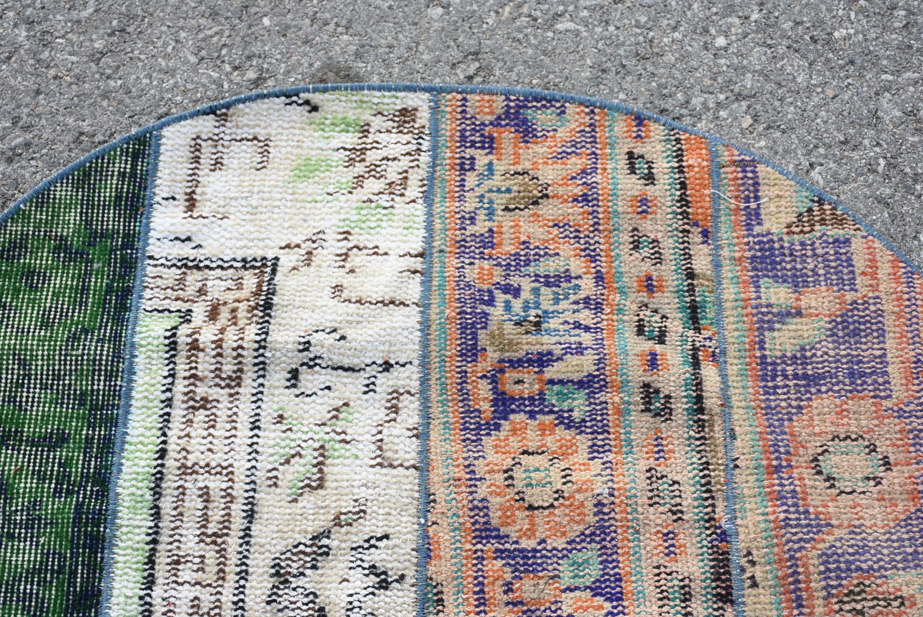 Rugs for Bathroom, Blue Antique Rugs, Bath Rugs, 3.2x3.2 ft Small Rug, Nursery Rug, Vintage Rug, Oushak Rug, Turkish Rug