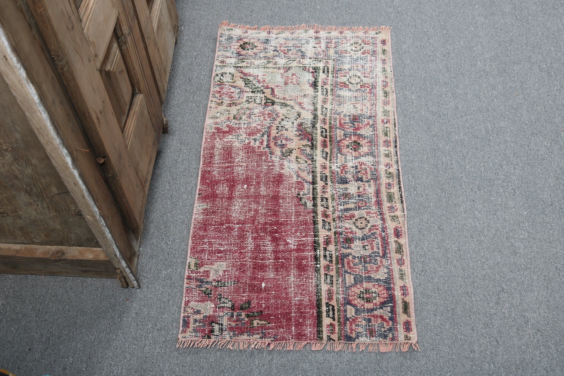 Araba Paspas Halısı, Giriş Halıları, Nötr Halı, Küçük Boho Halılar, Antika Halı, 1.6x3.1 ft Küçük Halılar, Türk Halıları, Vintage Halılar, Mor Boho Halı