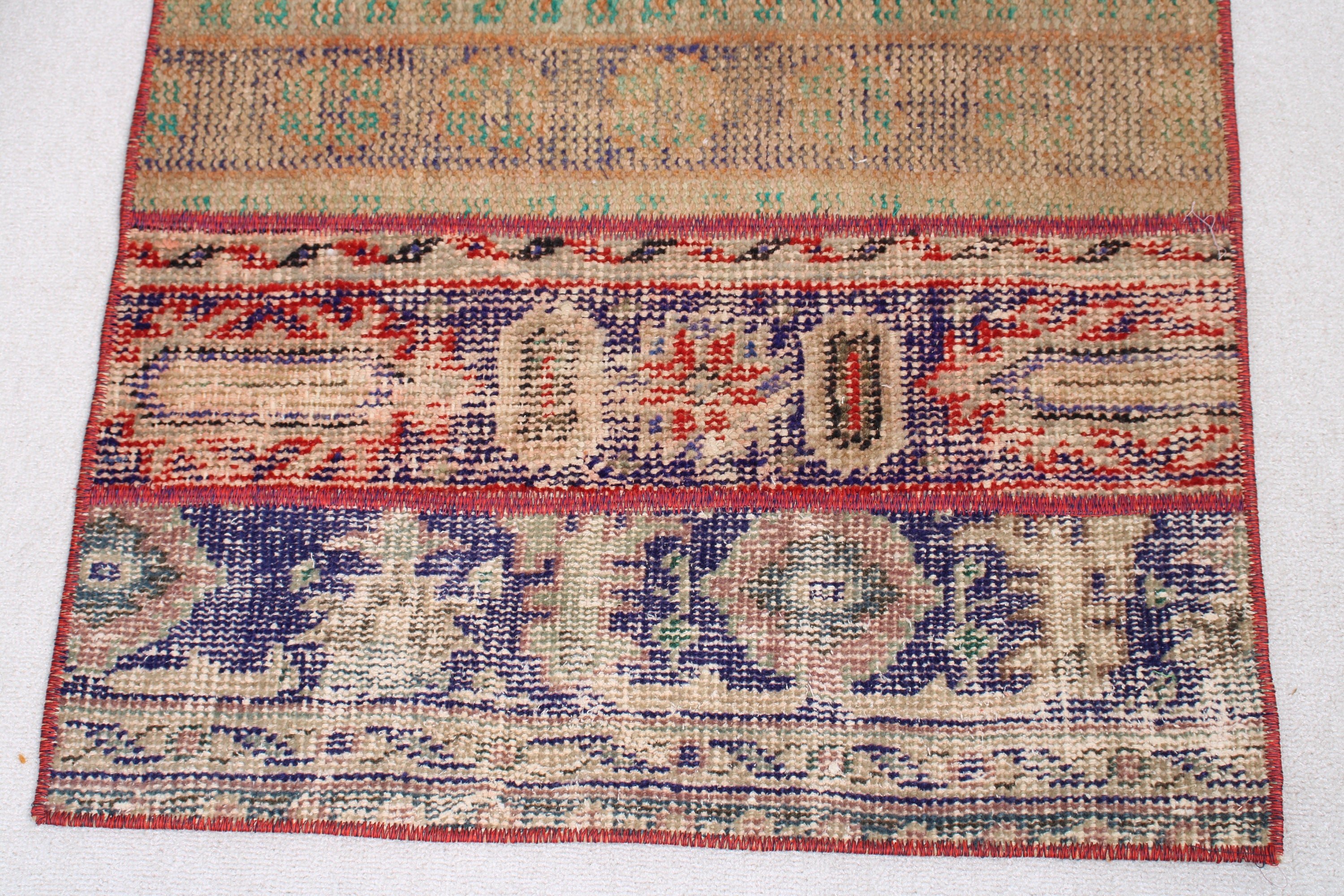 Mutfak Halıları, 2.3x3.8 ft Küçük Halılar, Türk Halıları, Geometrik Halı, Organik Halılar, Mavi Oushak Halılar, Vintage Halı, El Dokuma Halılar, Banyo Halısı