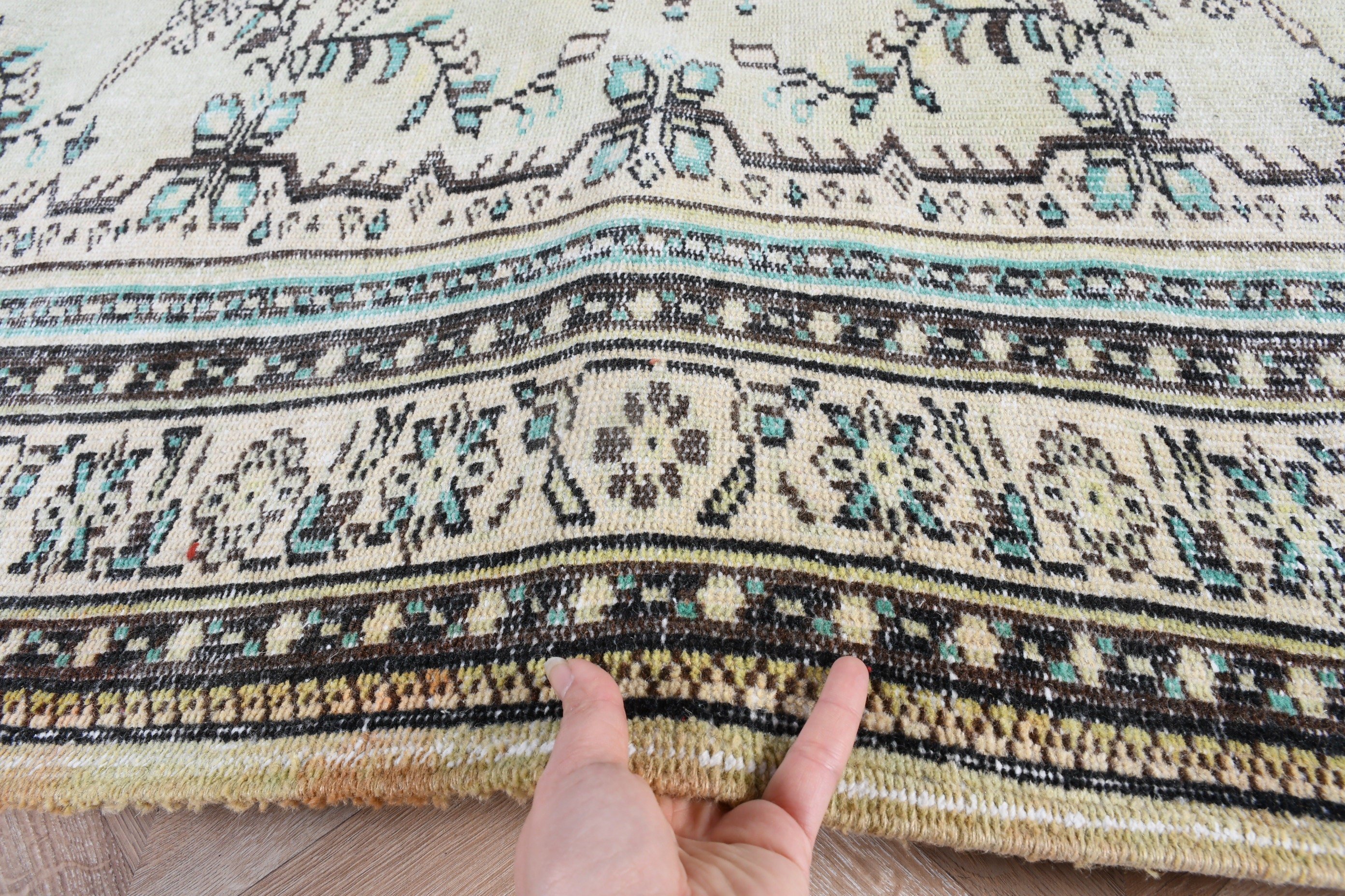 Büyük Boho Halı, Bildiri Halısı, Türk Halısı, 6.2x9.1 ft Büyük Halılar, Vintage Halılar, Oturma Odası Halısı, El Dokuma Halısı, Yeşil Bildirimi Halısı