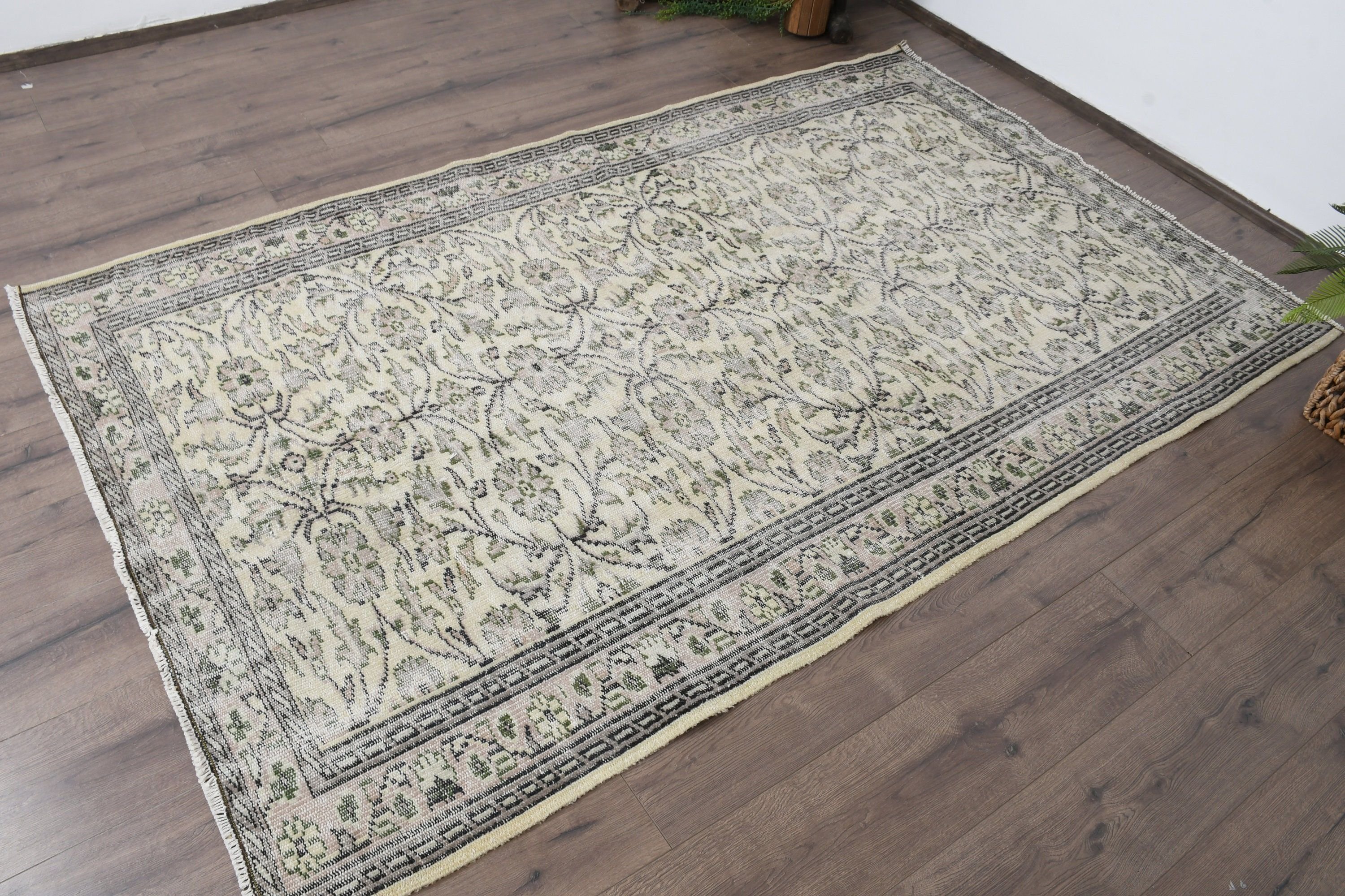 Wool Rugs, Beige Kitchen Rug, 4.6x7.5 ft Area Rug, Bedroom Rug, Rugs for Area, Vintage Rugs, Living Room Rugs, Turkish Rugs, Oushak Rugs