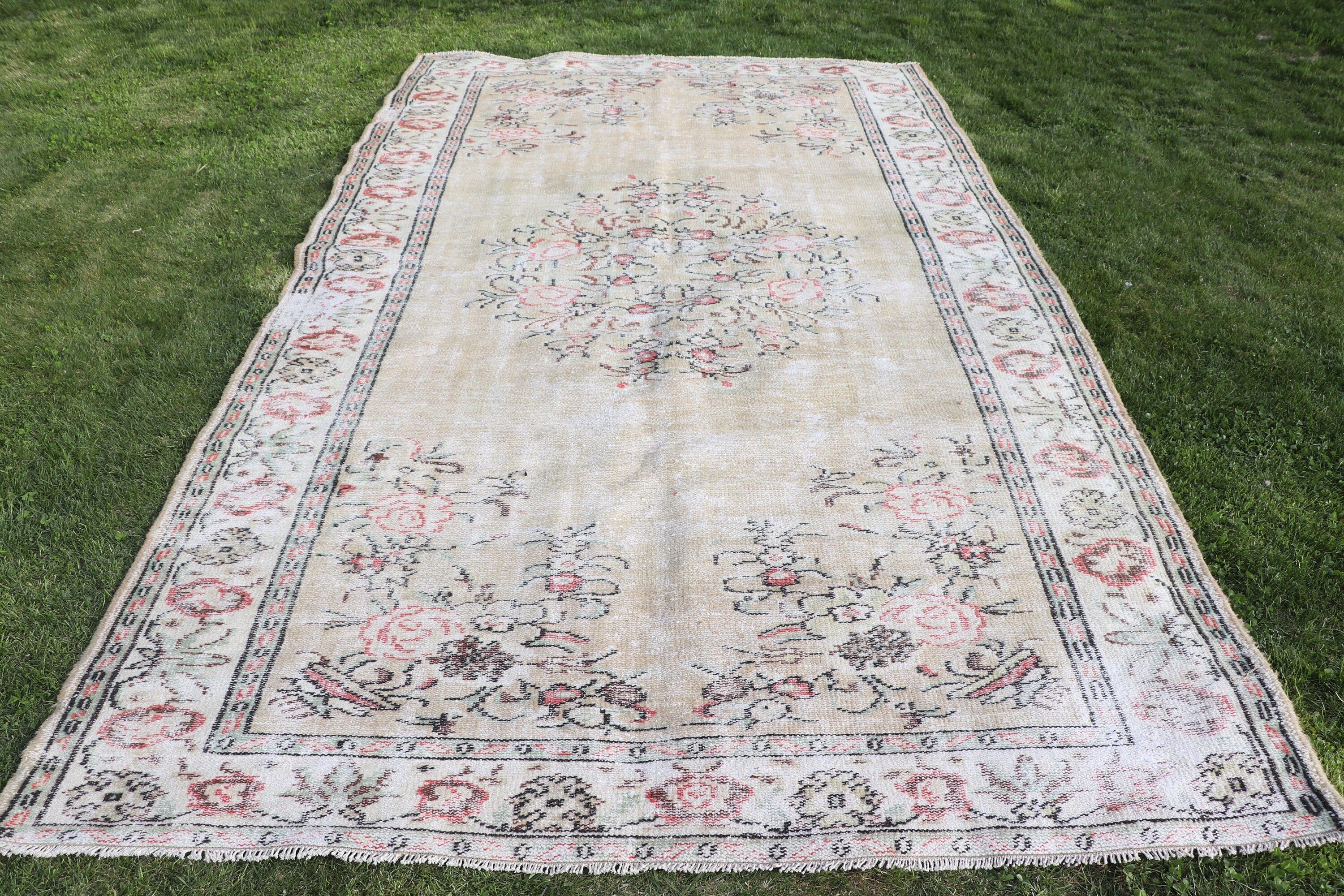 Büyük Vintage Halılar, Türk Halıları, Vintage Halılar, Modern Halılar, Boho Halı, 6.2x10.5 ft Büyük Halı, Bronz Oushak Halıları, Salon Halıları