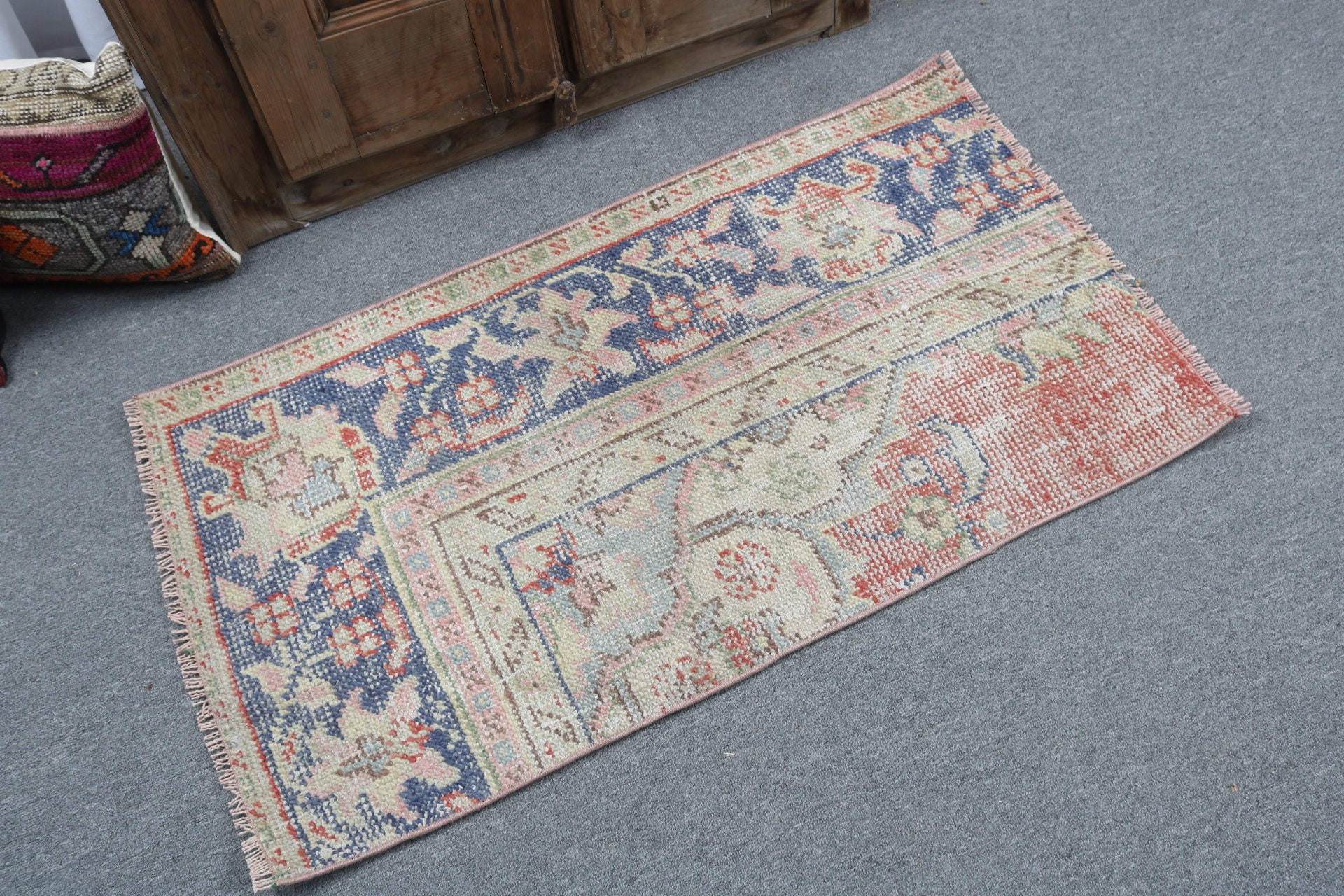 2x3,5 ft Küçük Halı, Modern Halılar, Türk Halıları, Vintage Halı, Yün Halılar, Kapı Paspas Halıları, Yer Halıları, Duvara Asılı Halılar, Yeşil Mutfak Halısı