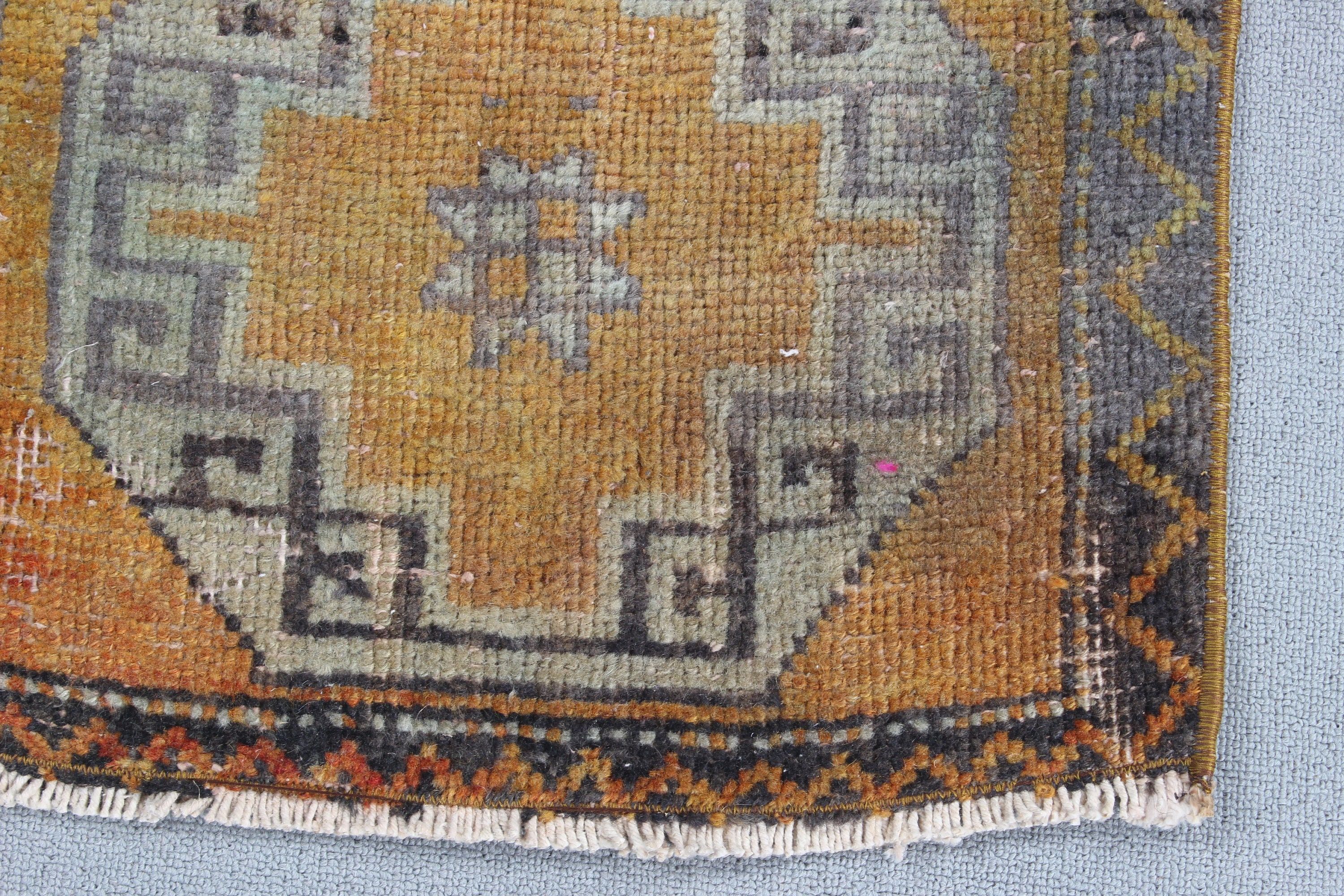 Duvara Asılı Halılar, 1.5x3.1 ft Küçük Halı, Küçük Vintage Halı, Yer Halıları, Türk Halıları, Anadolu Halısı, Bronz Yün Halı, Vintage Halılar