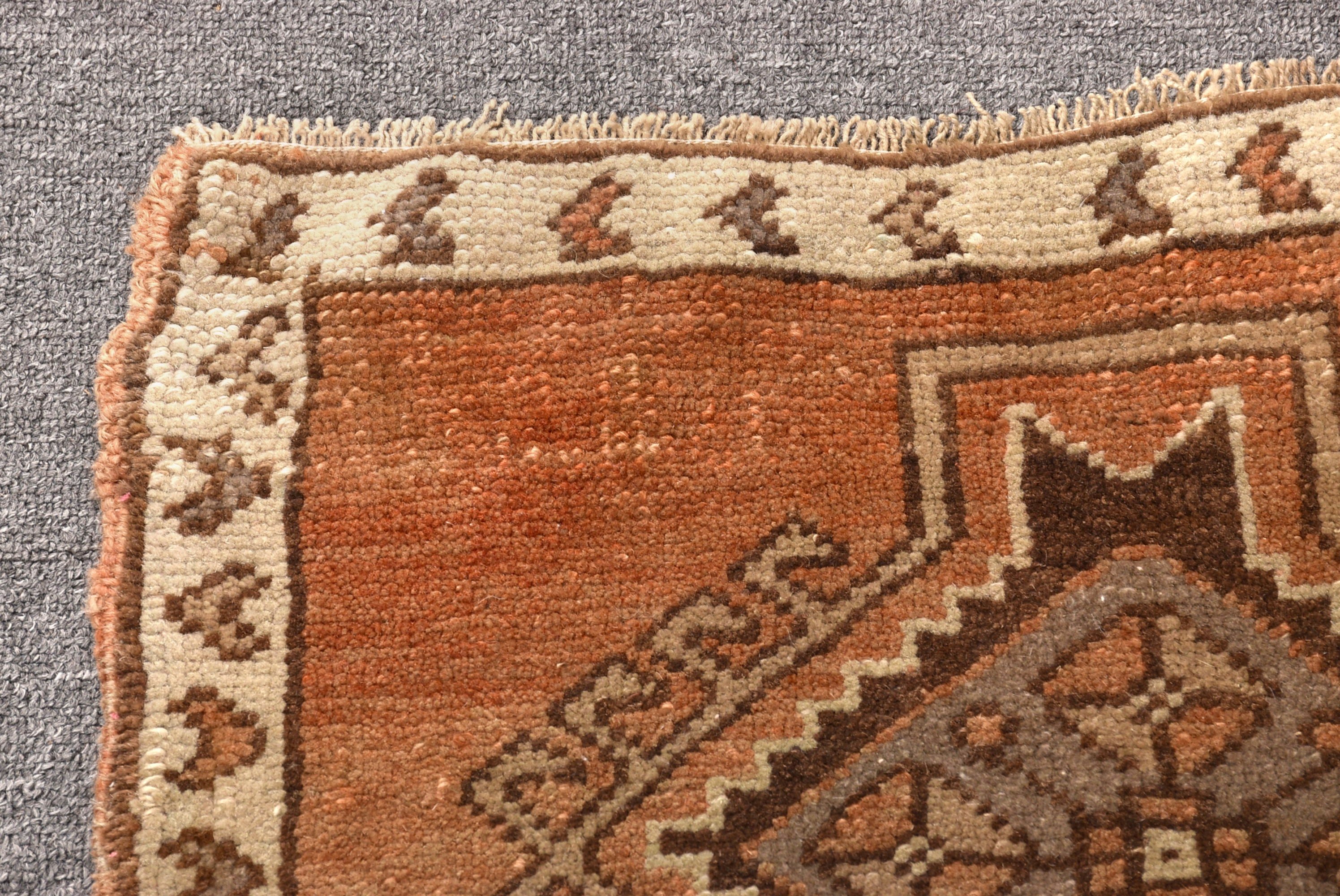 Turkish Rug, Small Boho Rug, Vintage Rug, Antique Rug, Wall Hanging Rugs, 1.9x2.9 ft Small Rugs, Brown Handwoven Rug