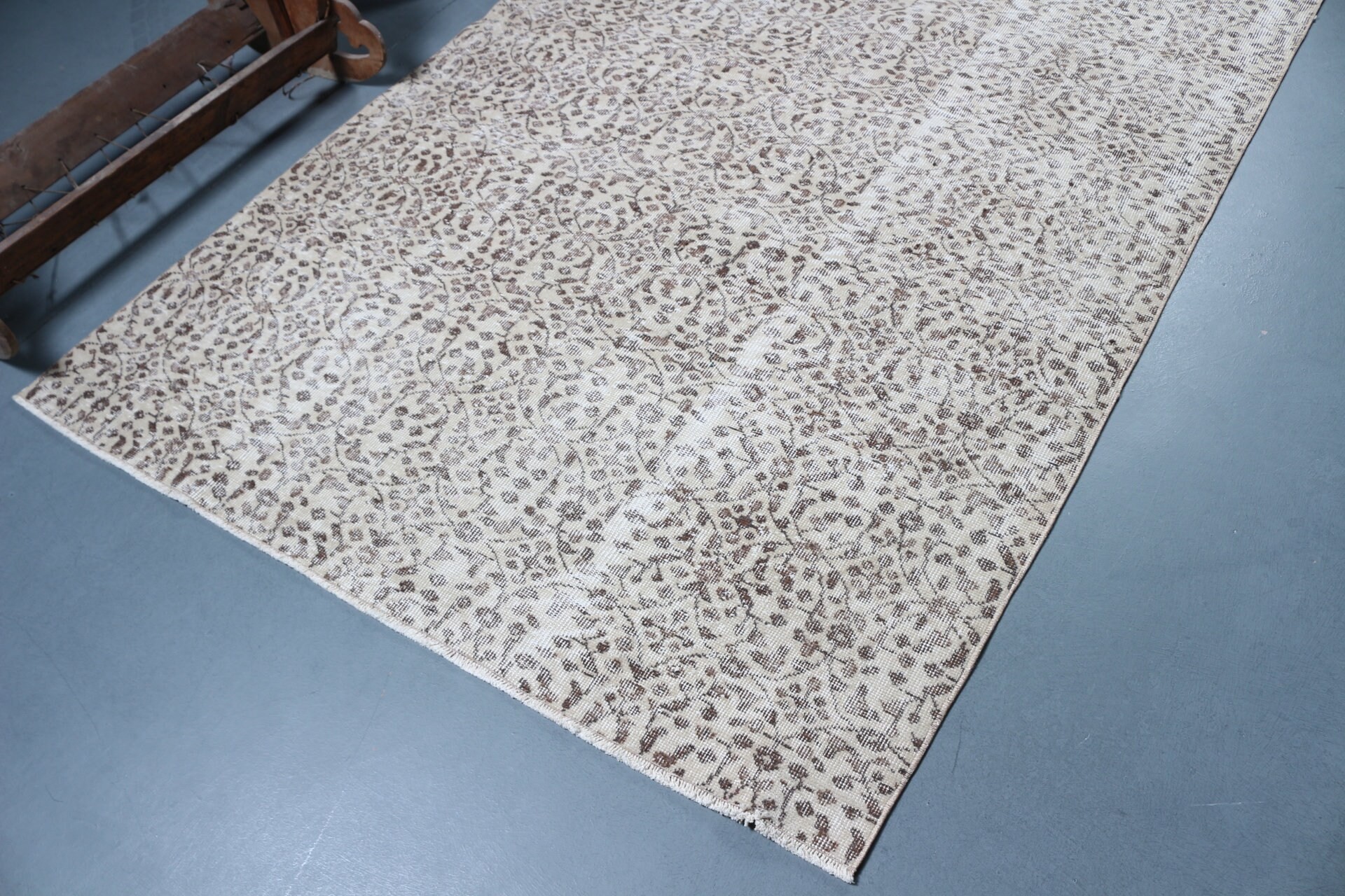 Oturma Odası Halısı, Antika Halılar, Eskitilmiş Halı, Vintage Halı, Yatak Odası Halısı, Yün Halılar, 5.4x9 ft Büyük Halılar, Bej Yer Halısı, Türk Halıları