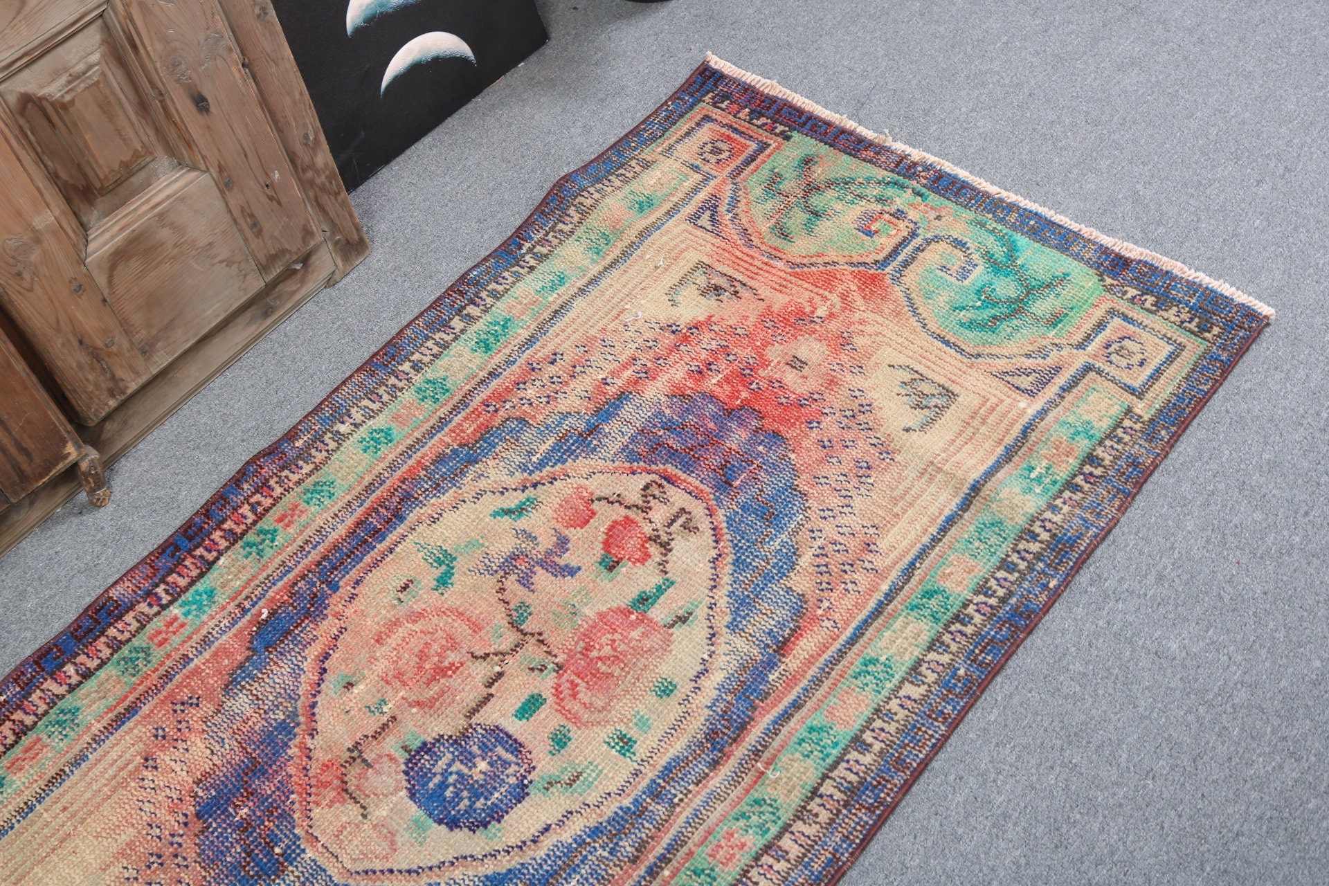 Nursery Rug, Statement Rug, Boho Rug, Luxury Rug, Turkish Rug, Vintage Rug, Small Vintage Rug, Orange Moroccan Rugs, 2.6x5.1 ft Small Rugs