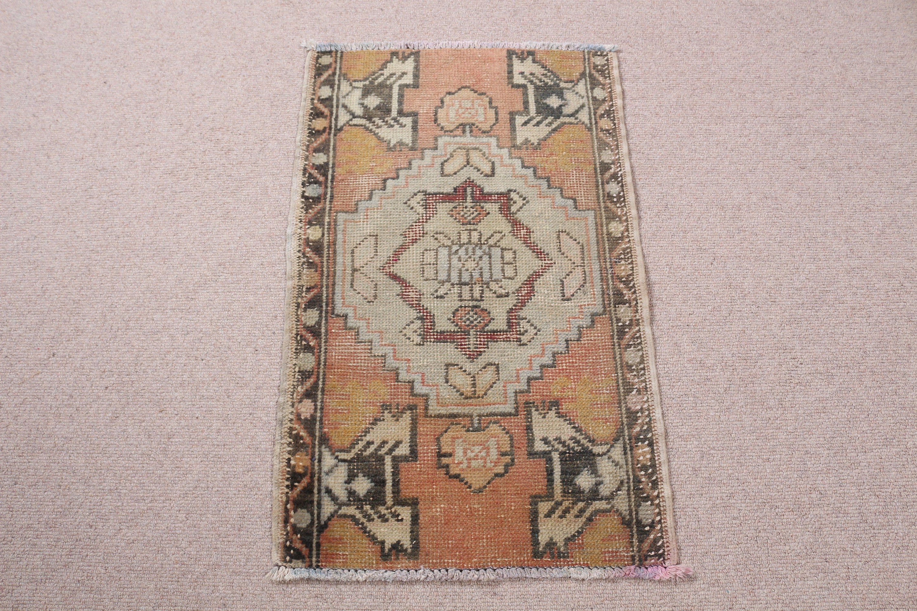 Beige Kitchen Rugs, Turkish Rug, Vintage Rug, Rugs for Entry, Door Mat Rug, Nursery Rug, Antique Rugs, Floor Rug, 1.6x2.5 ft Small Rug