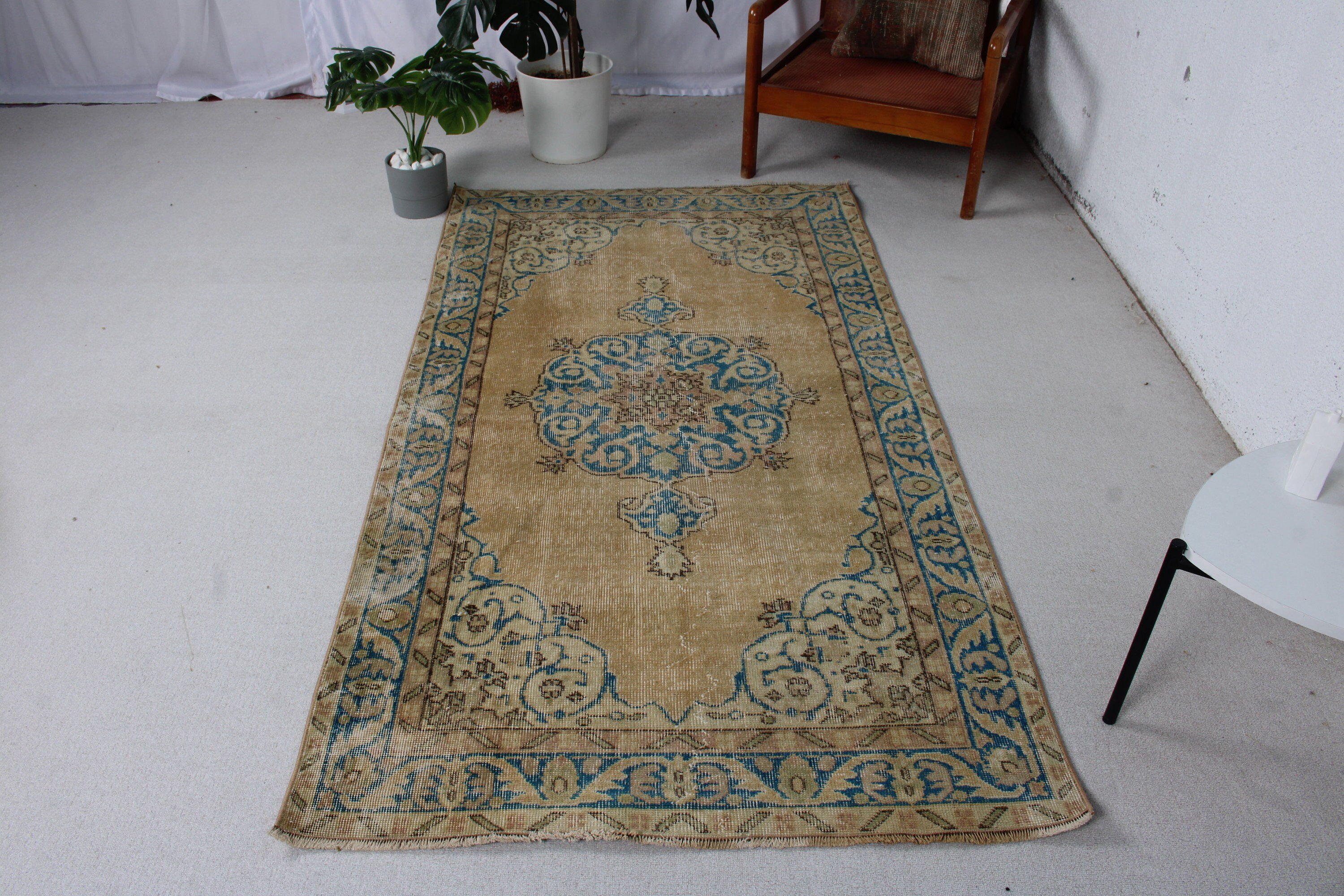 Yatak Odası Halısı, 3,7x6,8 ft Alan Halısı, Nötr Halılar, Vintage Halılar, Bronz Fas Halıları, Türk Halıları, El Yapımı Halı, Oturma Odası Halısı, İç Mekan Halısı