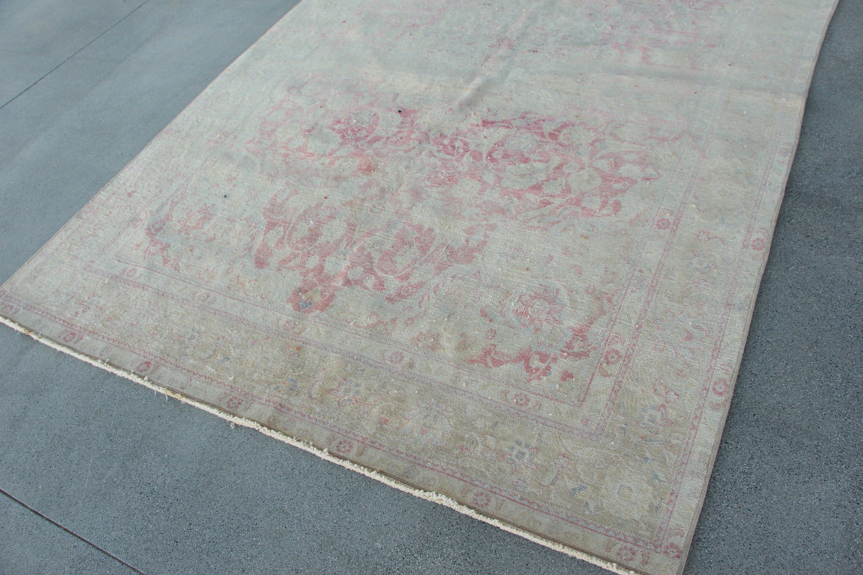 Vintage Halılar, Pembe Ev Dekorasyonu Halısı, Yün Halılar, Yemek Odası Halısı, Antika Halı, Yatak Odası Halısı, El Dokuma Halısı, Türk Halıları, 6,5x9,2 ft Büyük Halılar