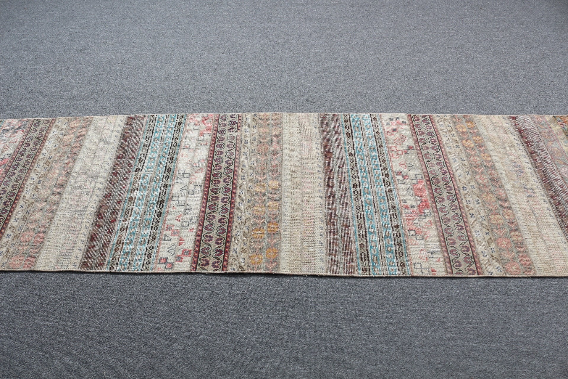 Corridor Rug, Beige Kitchen Rugs, Abstract Rug, 2.4x8.2 ft Runner Rug, Vintage Rug, Home Decor Rugs, Turkish Rug, Hallway Rug