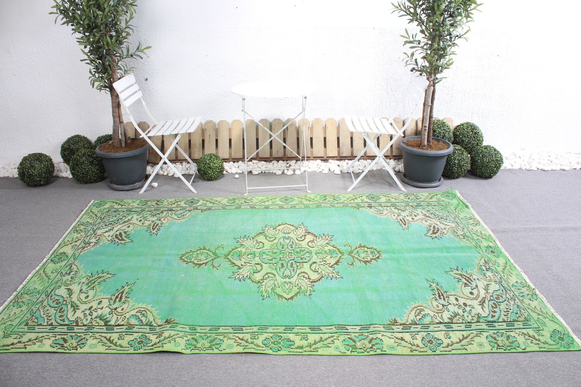 5.1x8.6 ft Large Rugs, Turkish Rug, Bedroom Rug, Green Oushak Rugs, Kitchen Rug, Natural Rug, Living Room Rugs, Vintage Rug, Antique Rugs