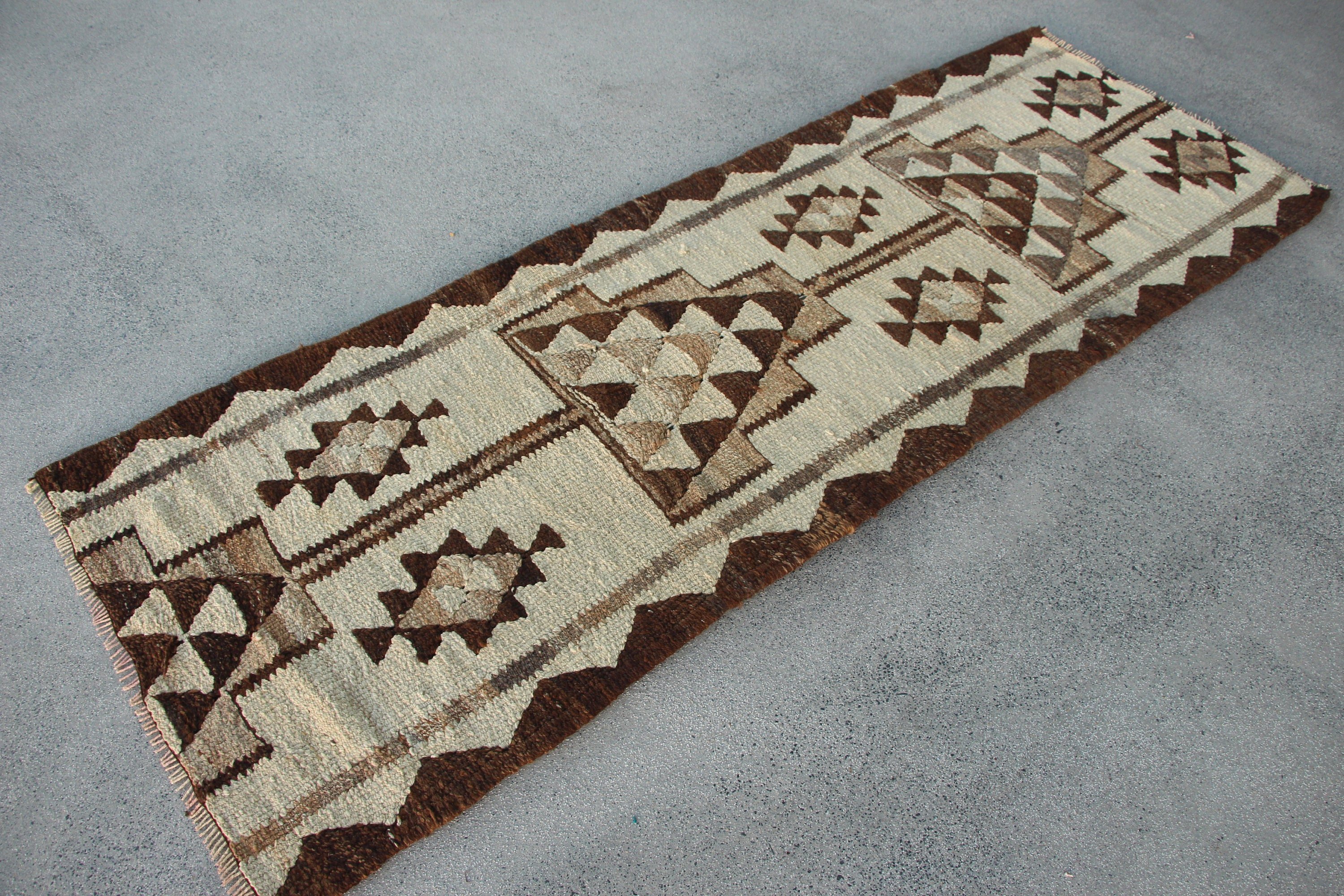 Anadolu Halıları, Türk Halısı, Koridor Halısı, Soğuk Halı, Bej 2,7x7,7 ft Runner Halısı, Yer Halısı, Mutfak Halıları, Kilim, Vintage Halı