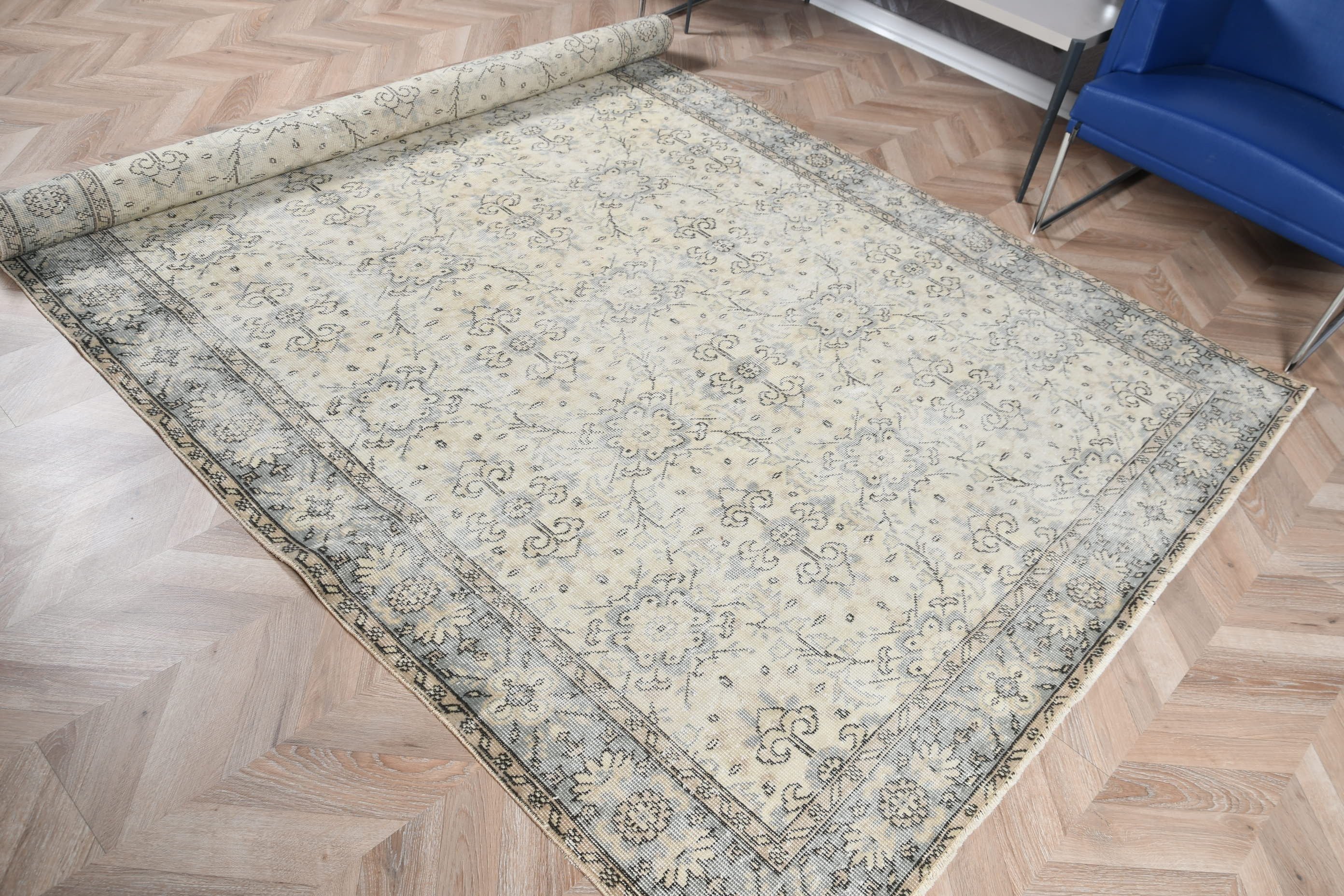 Türk Halısı, Antika Halılar, Ofis Halısı, Vintage Halı, 5.9x8.4 ft Büyük Halı, Yatak Odası Halısı, Oturma Odası Halısı, Bej Ev Dekor Halısı