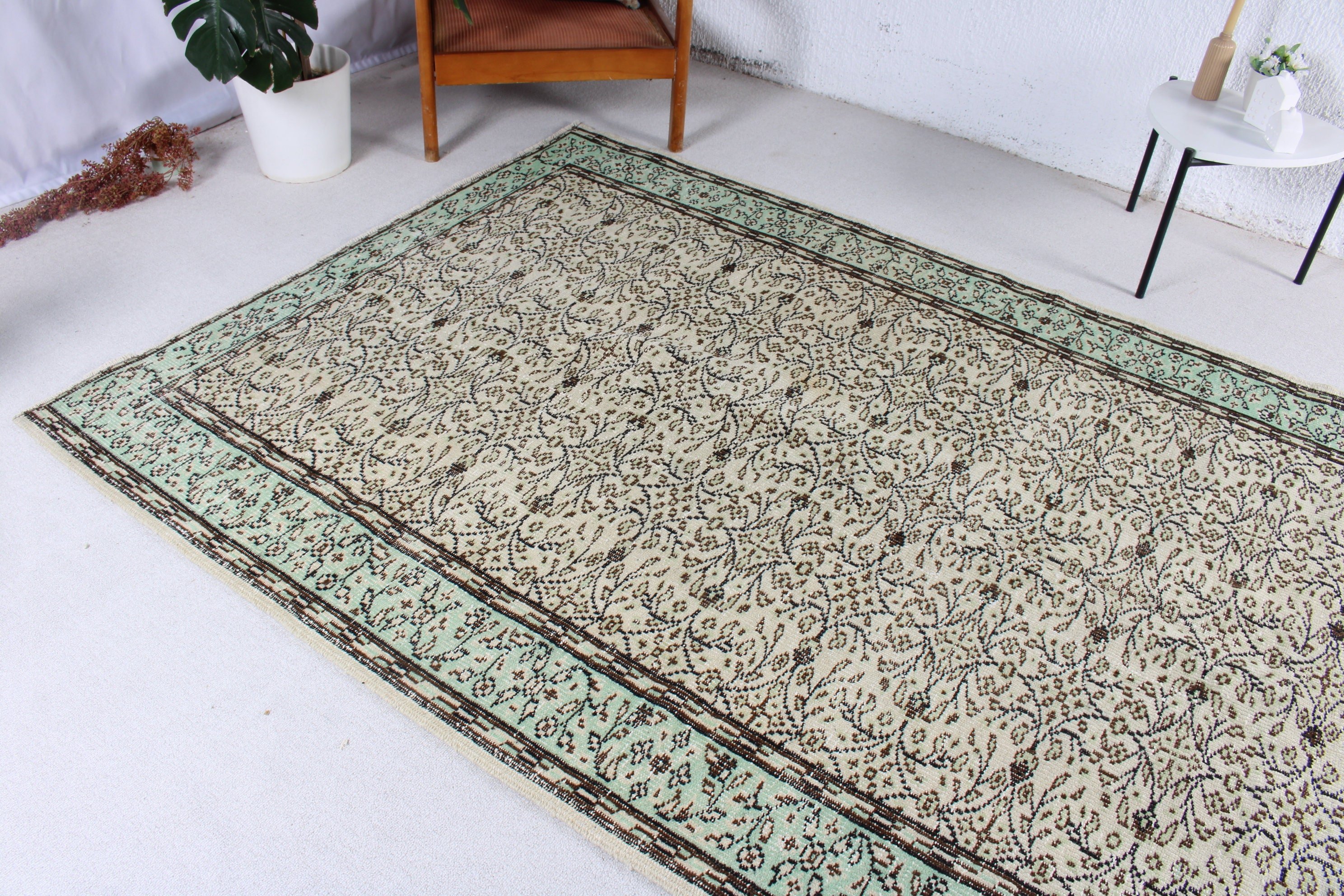 Vintage Halı, Türk Halıları, Bildiri Halısı, Büyük Boho Halıları, Kahverengi Geometrik Halı, Yatak Odası Halısı, 5.5x9 ft Büyük Halılar, Lüks Halılar