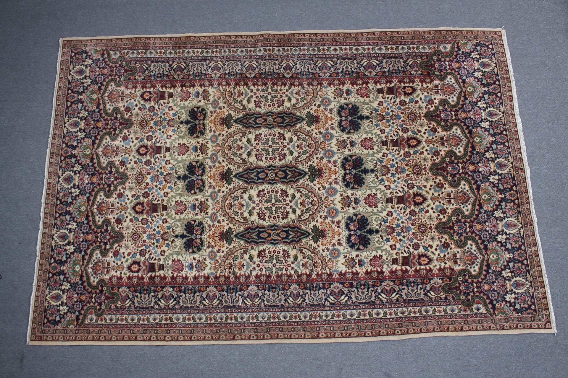 Oturma Odası Halıları, Sanat Halısı, 6.8x10.3 ft Büyük Boy Halı, Vintage Halı, Türk Halıları, Yemek Odası Halısı, Oushak Halısı, Bej Yer Halısı, Yatak Odası Halısı