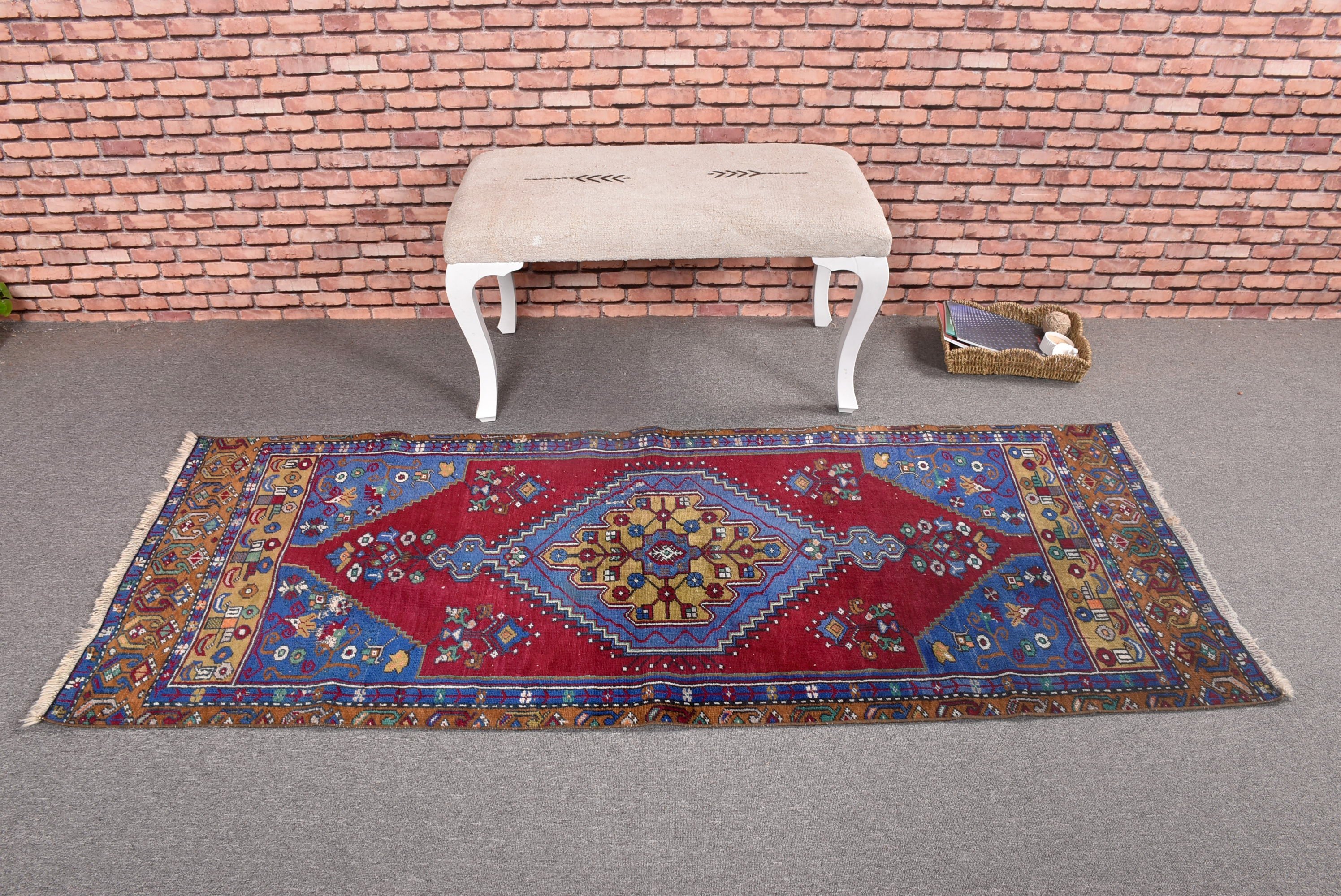 Vintage Rug, Decorative Rugs, 2.7x6.6 ft Accent Rug, Red Anatolian Rug, Tribal Rugs, Turkish Rug, Statement Rug, Modern Rugs, Nursery Rug