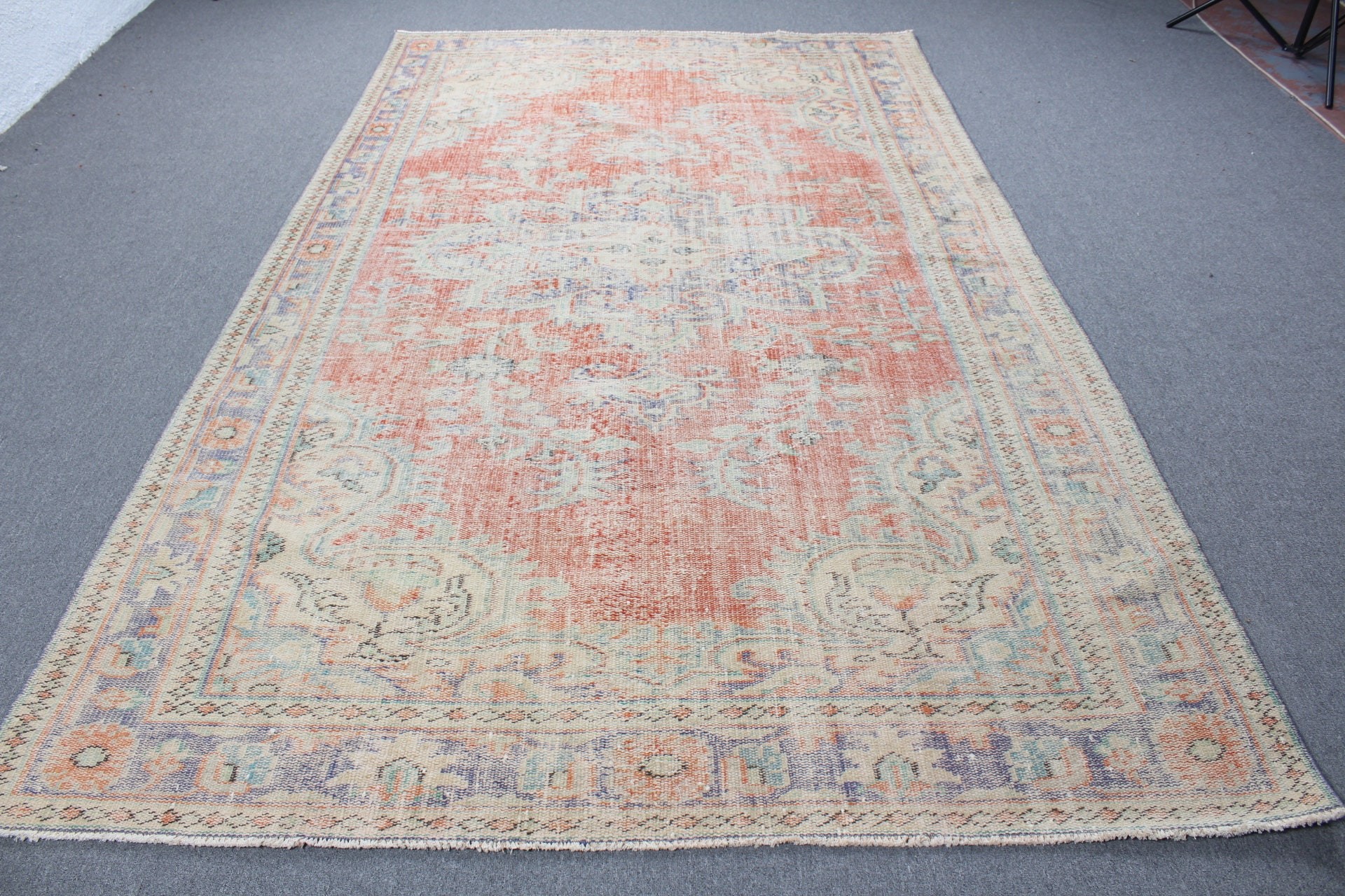 Anadolu Halıları, Turuncu Oushak Halıları, Salon Halısı, 6x10 ft Büyük Halılar, Boho Halıları, Türk Halısı, Yemek Odası Halısı, Vintage Halı, Fas Halısı