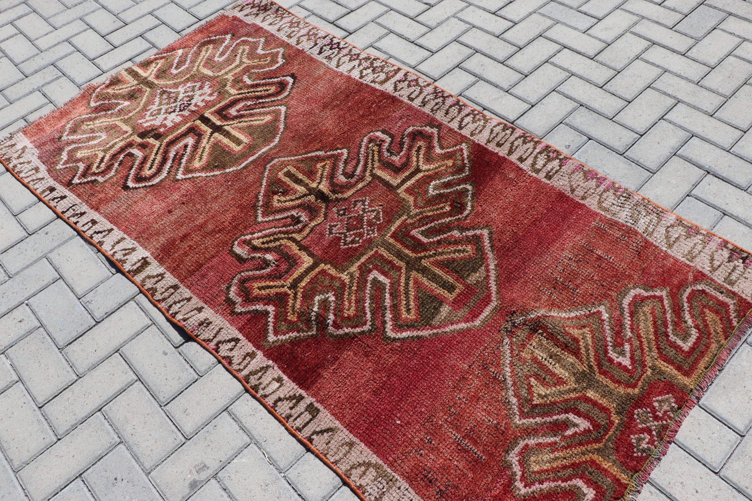 Brown Bedroom Rug, Turkish Rug, Oriental Rug, Vintage Rugs, Kitchen Rug, Wool Rug, Rugs for Entry, Entry Rug, 3.4x6.4 ft Accent Rug