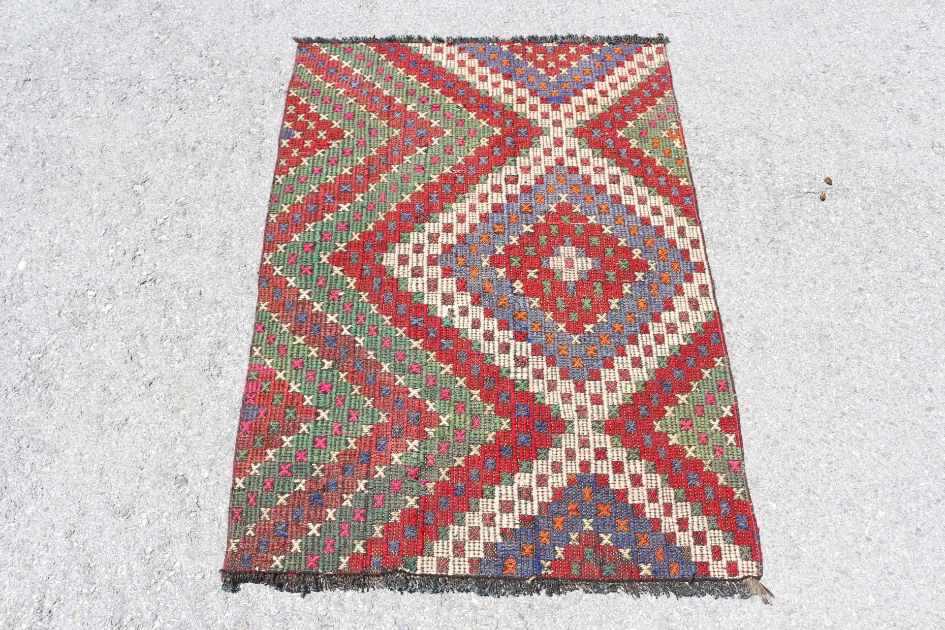 Oriental Rug, Door Mat Rug, Kilim, Kitchen Rug, Vintage Rugs, Turkish Rugs, Red Anatolian Rug, 2.7x3.8 ft Small Rugs, Art Rug
