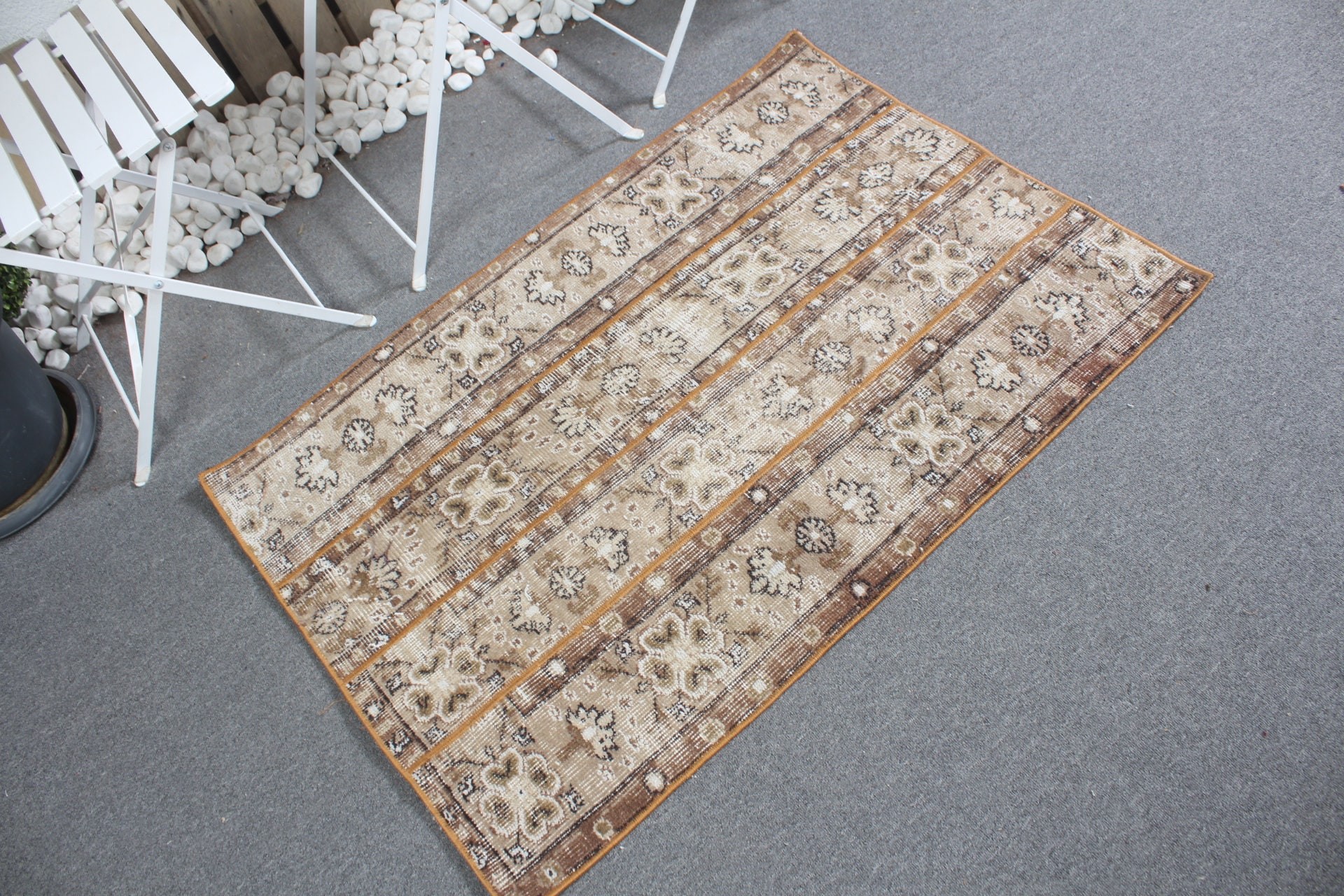 Beige Floor Rug, Bedroom Rug, Car Mat Rugs, Tribal Rug, Vintage Rug, Rugs for Entry, 2.7x4.2 ft Small Rugs, Turkish Rugs