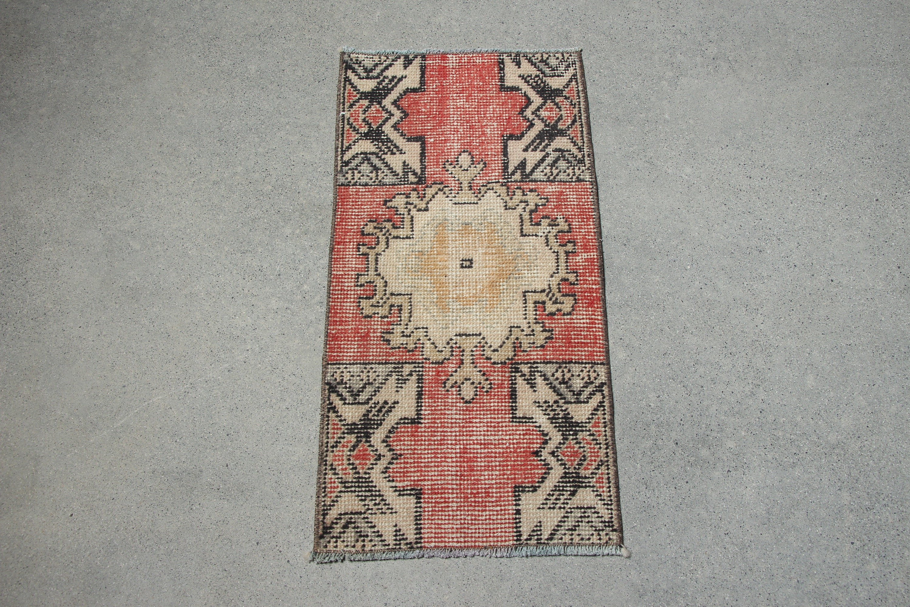 Moroccan Rug, Wall Hanging Rugs, Vintage Rug, Red Antique Rugs, Anatolian Rug, Retro Rugs, Turkish Rugs, Entry Rug, 1.3x2.6 ft Small Rugs