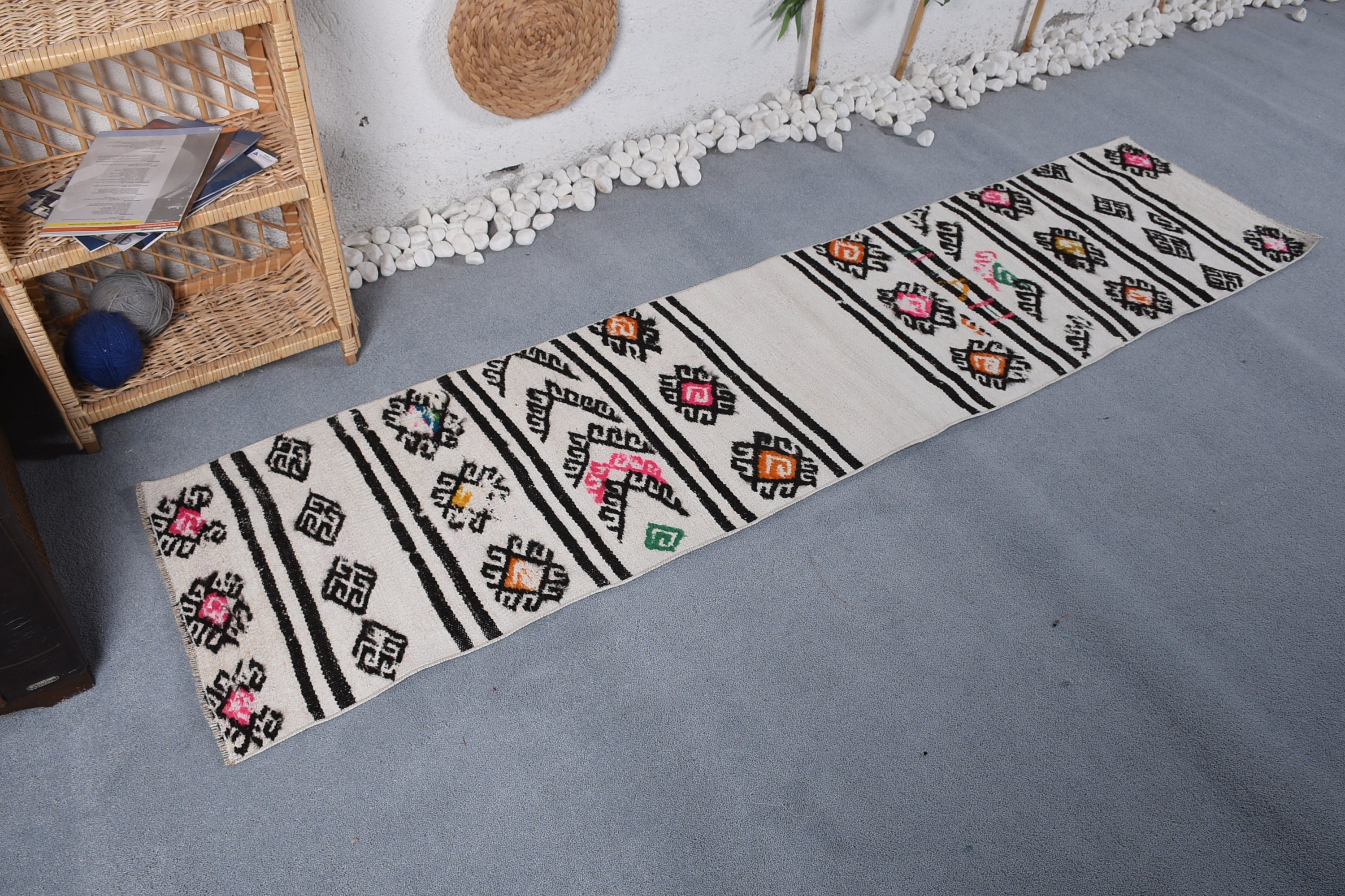 Vintage Rug, Kitchen Rug, Home Decor Rug, Rugs for Kitchen, 1.9x7.9 ft Runner Rug, Tribal Rug Runner Rugs, Bohemian Rug, Turkish Rugs