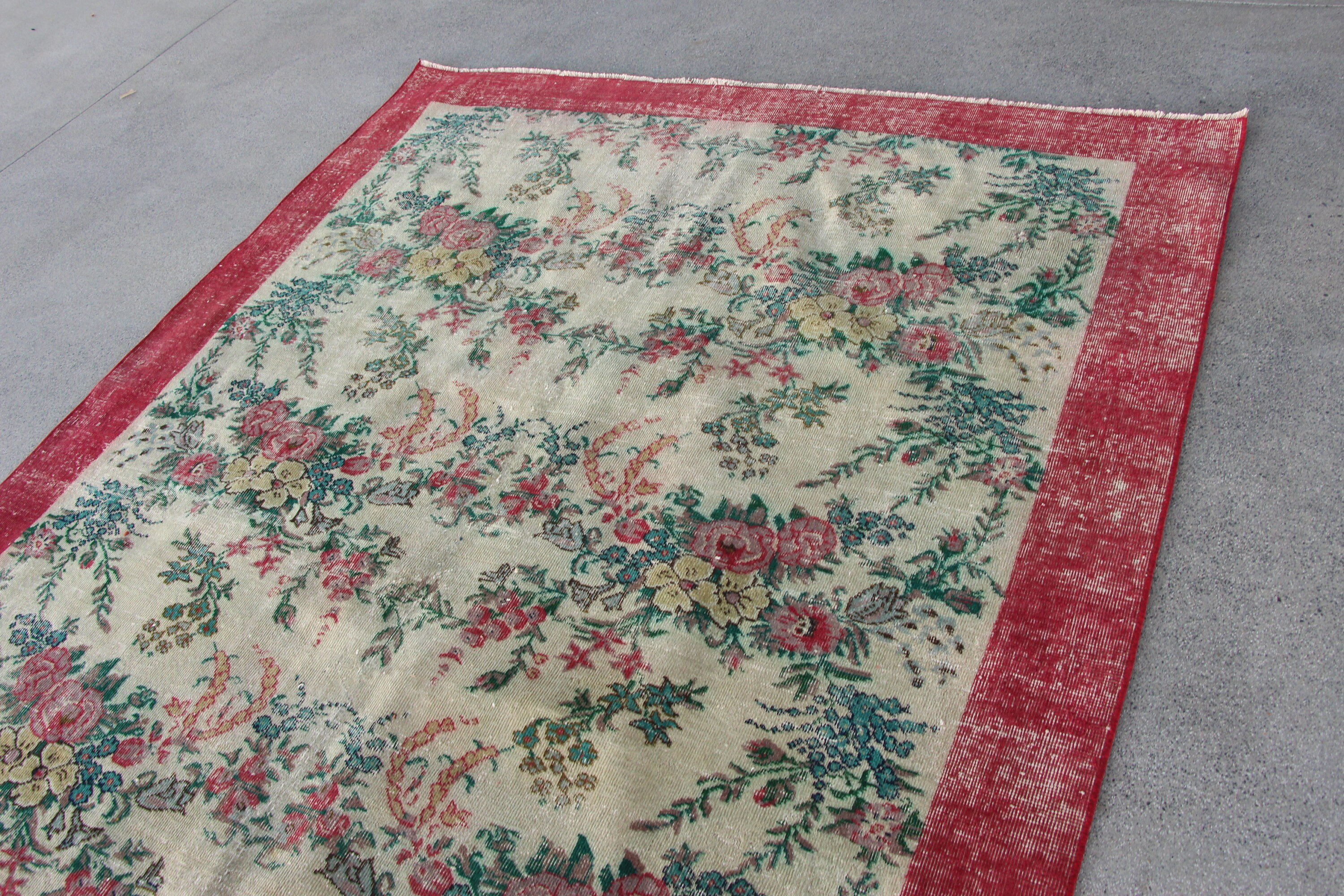 Yeşil Mutfak Halısı, Yer Halıları, Vintage Halı, Yün Halı, Türk Halısı, Yemek Odası Halıları, Salon Halıları, 6x9 ft Büyük Halı, Oturma Odası Halıları