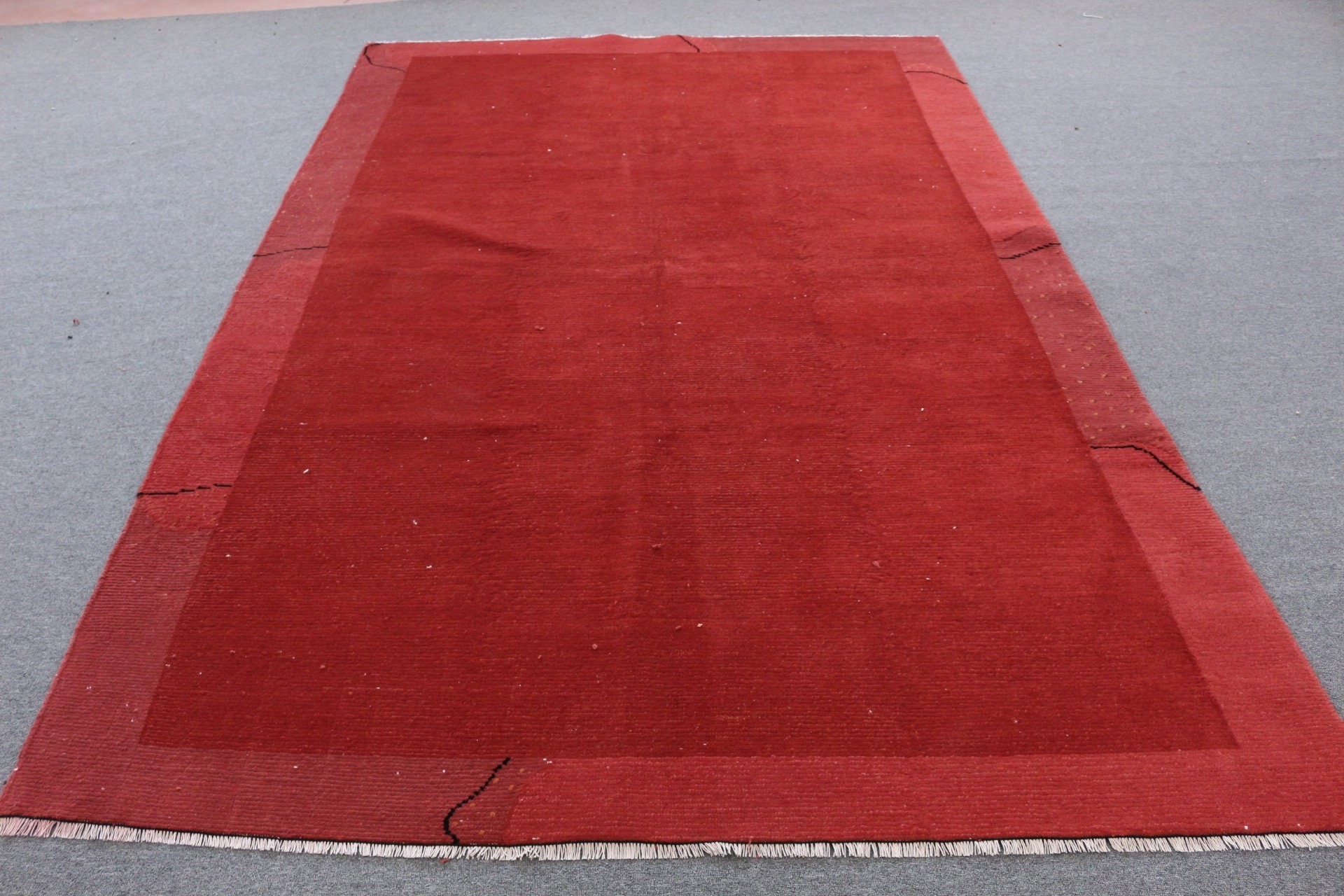 Red Bedroom Rug, Oushak Rug, Living Room Rug, Dining Room Rug, Anatolian Rug, Vintage Rugs, 6.2x9.5 ft Large Rug, Turkish Rug, Dorm Rug