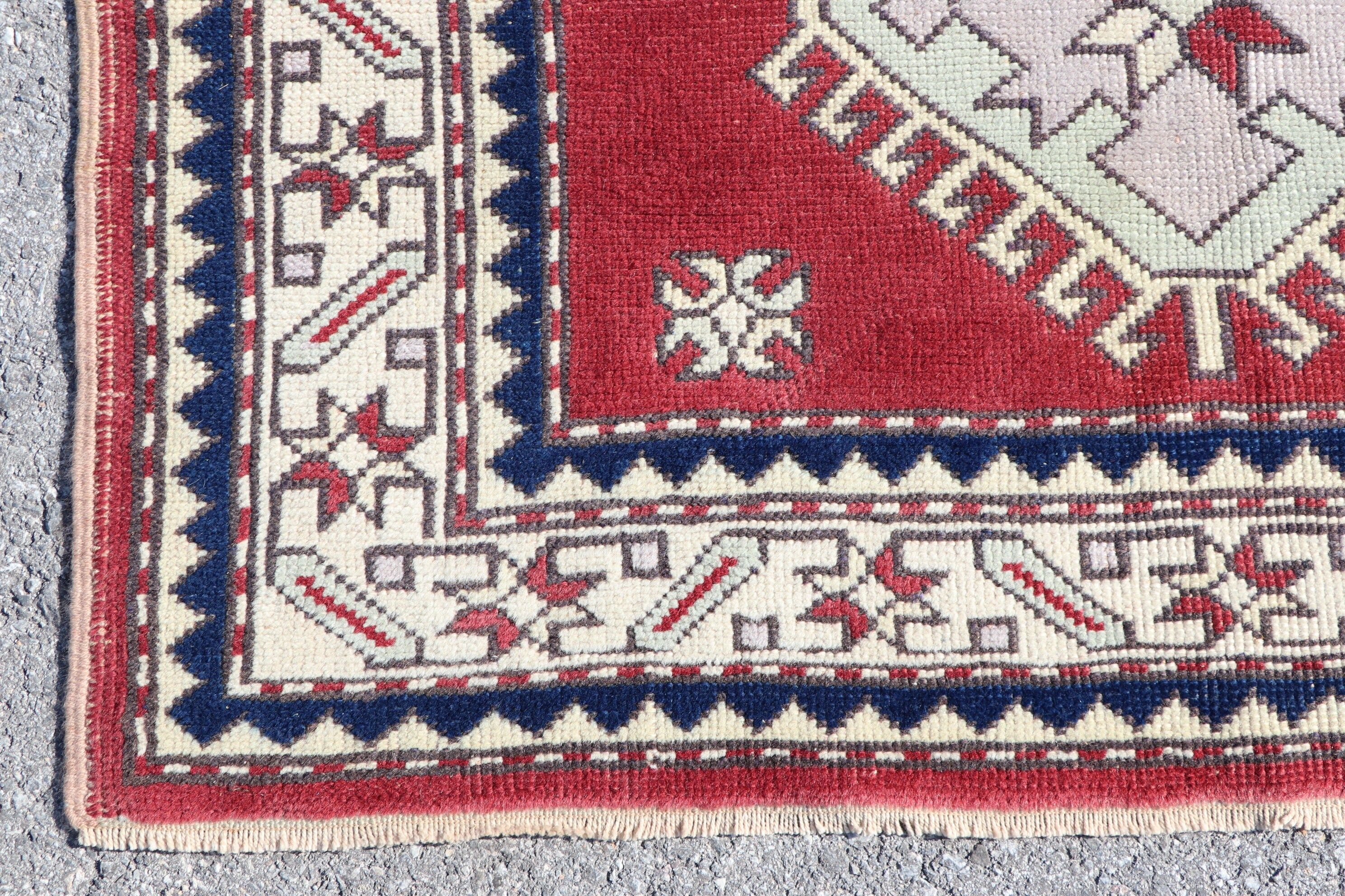 Oriental Rug, 4x6.2 ft Area Rug, Turkish Rugs, Vintage Rug, Muted Rug, Bedroom Rug, White Home Decor Rug, Rugs for Kitchen, Wool Rug