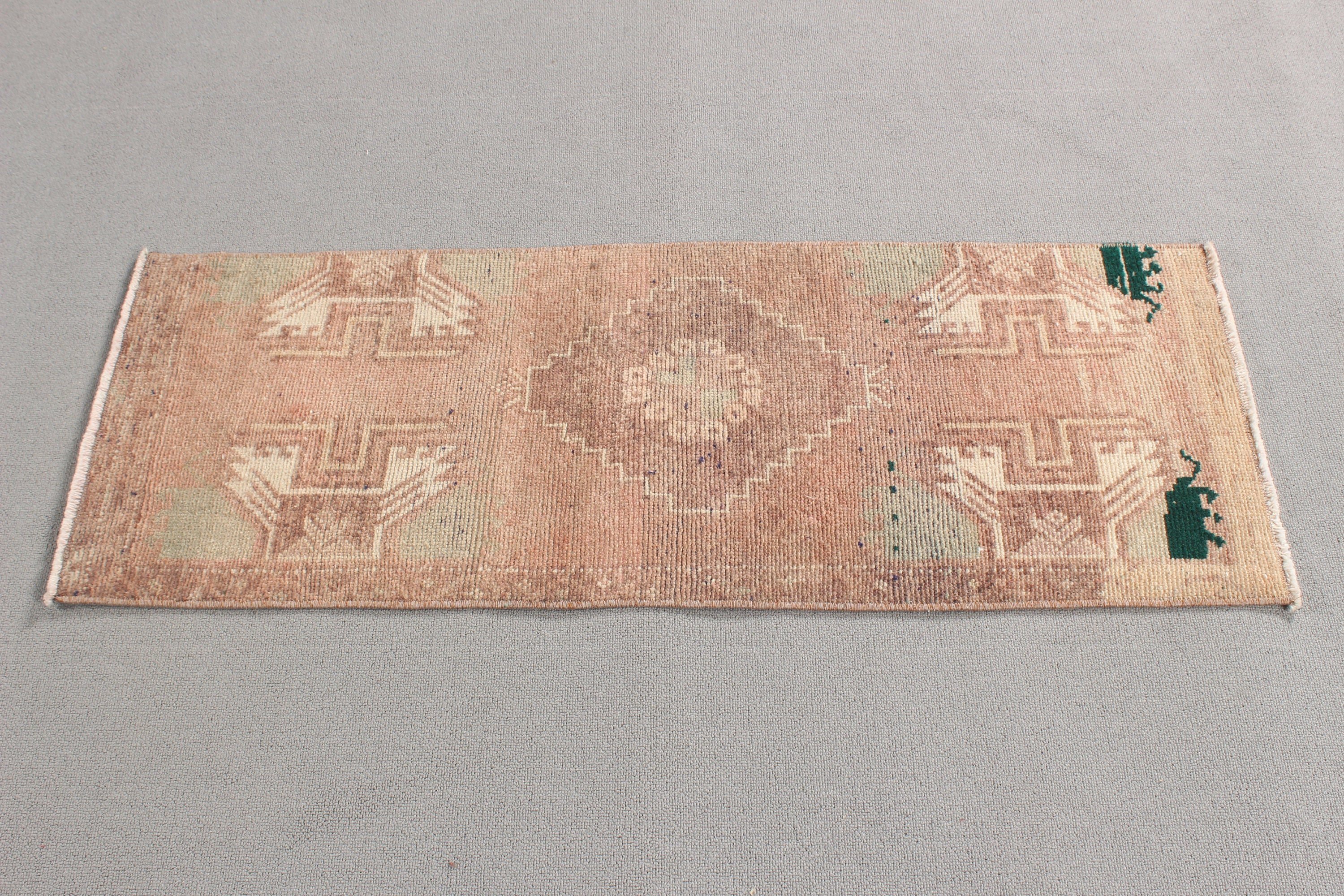 Ethnic Rugs, Car Mat Rugs, Oriental Rug, Vintage Rugs, Brown Bedroom Rugs, Turkish Rug, 1.4x3.7 ft Small Rugs, Small Boho Rugs, Bedroom Rug