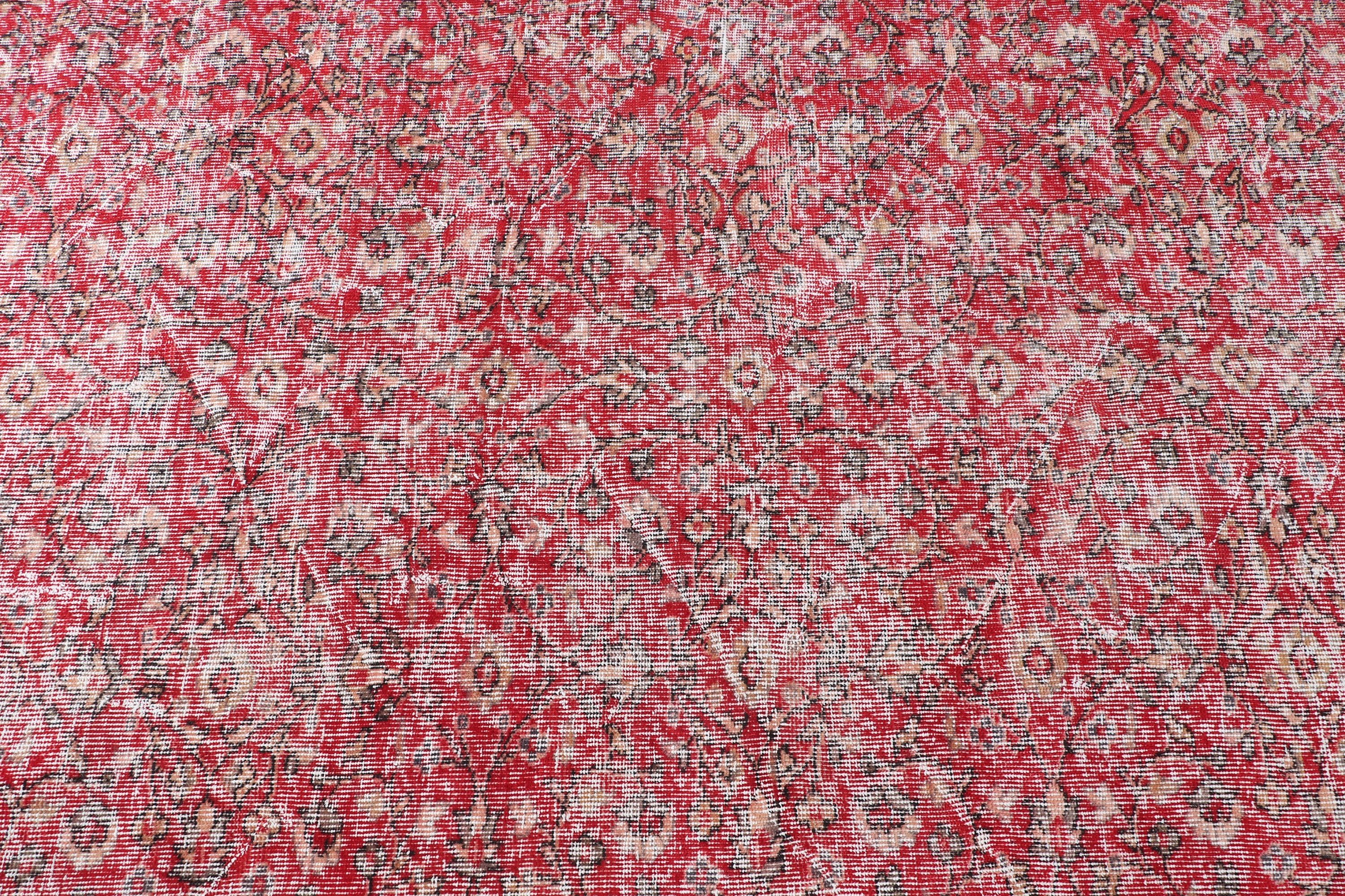 Kırmızı Lüks Halılar, 4.6x8.4 ft Alan Halısı, Geometrik Halı, Yatak Odası Halıları, Etnik Halılar, Anadolu Halıları, Vintage Halılar, Türk Halıları, Boho Bölge Halıları