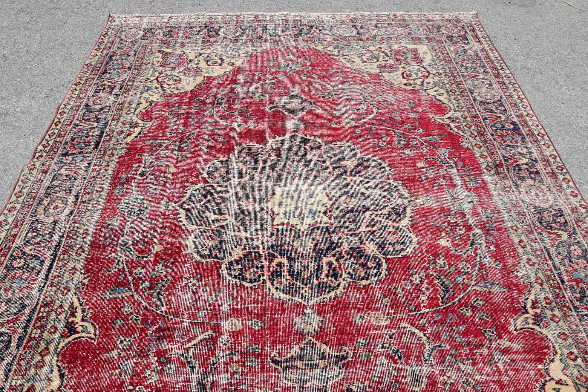 Türk Halısı, Vintage Halı, Yemek Odası Halısı, Salon Halısı, Yemek Odası Halıları, Mutfak Halıları, Oryantal Halı, Türkiye Halısı, 7.3x9.7 ft Büyük Boy Halı