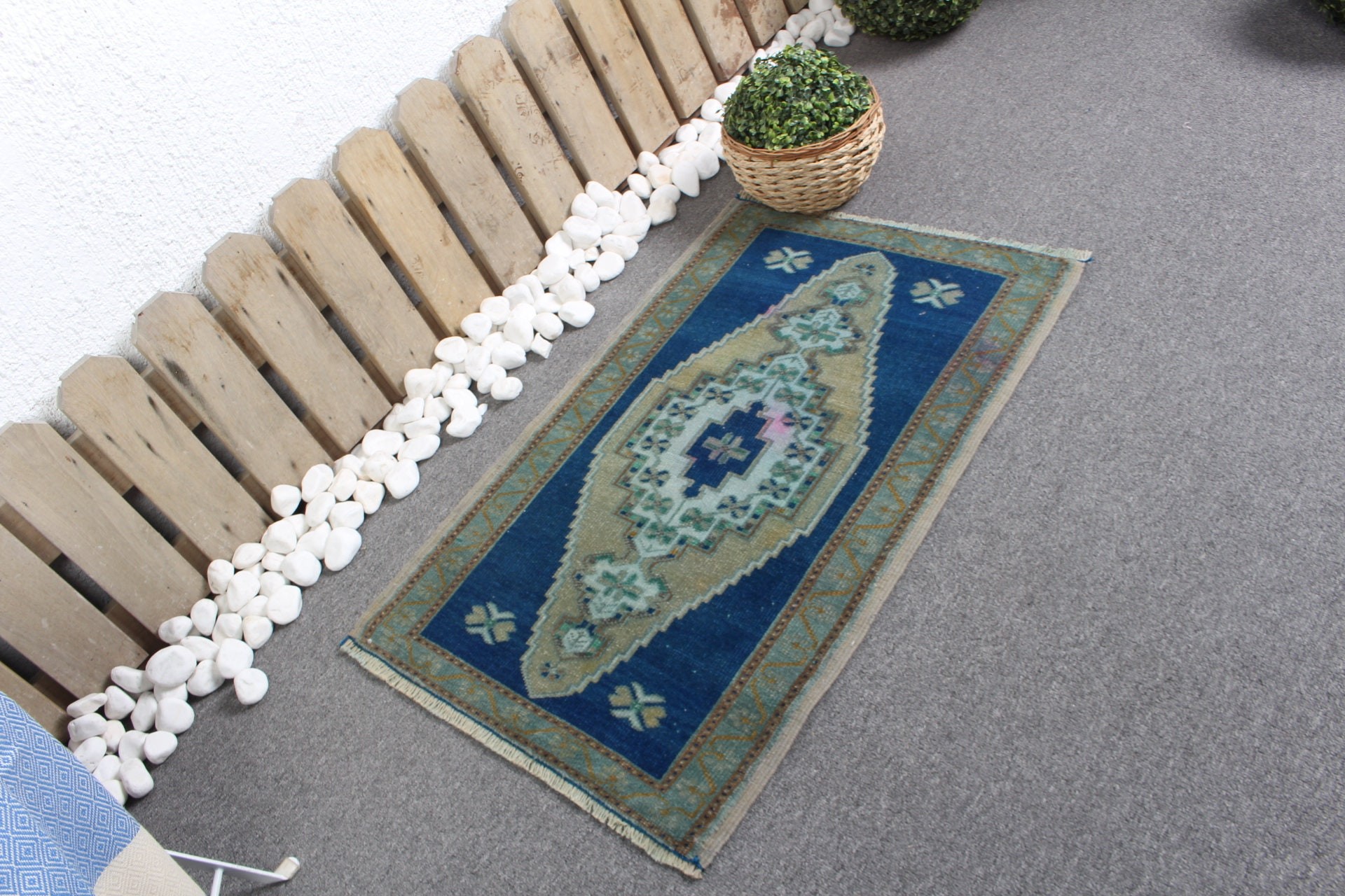 Abstract Rug, Antique Rug, Kitchen Rug, Turkish Rug, Anatolian Rug, Vintage Rug, Nursery Rugs, 1.8x2.8 ft Small Rug, Blue Oriental Rugs