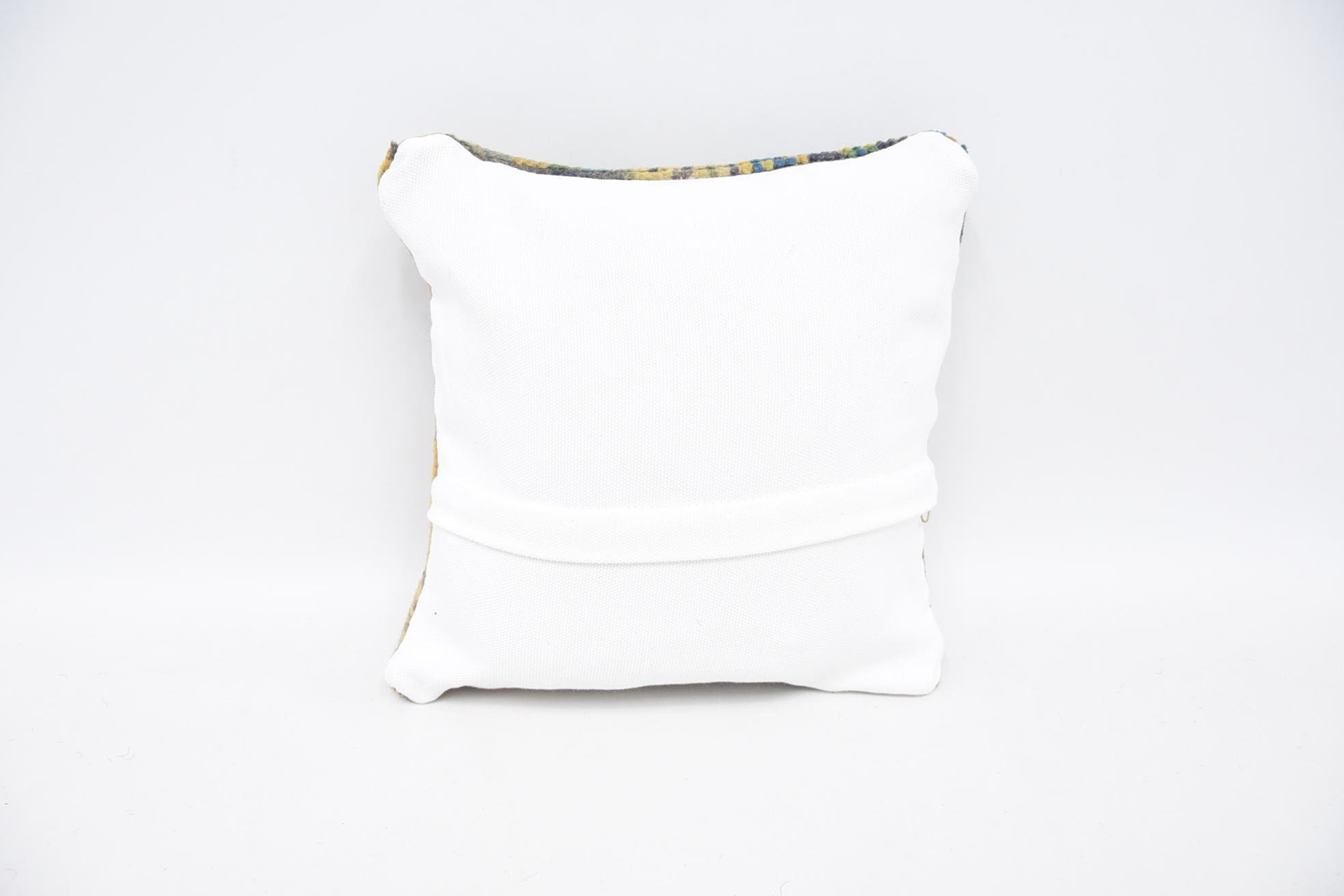Kilim Pillow, Antique Pillows, 12"x12" Orange Pillow Case, Retro Throw Cushion Cover, Yoga Pillow Cover, Vintage Kilim Pillow