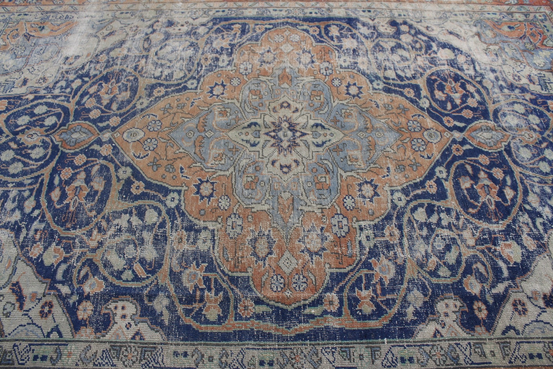 Rugs for Saloon, 8.1x11.2 ft Oversize Rugs, Blue Oushak Rug, Turkish Rugs, Cool Rug, Kitchen Rug, Salon Rugs, Vintage Rug, Saloon Rug