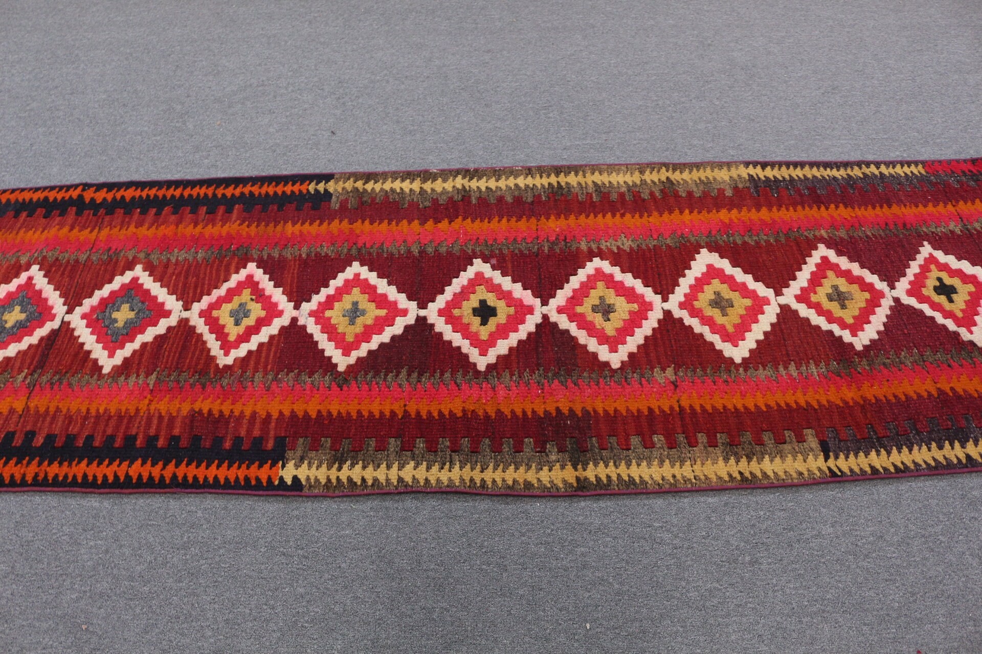 Wool Rug, Red Anatolian Rug, Rugs for Runner, Vintage Rug, 2.6x8.5 ft Runner Rug, Bedroom Rug, Corridor Rug, Hallway Rugs, Turkish Rug