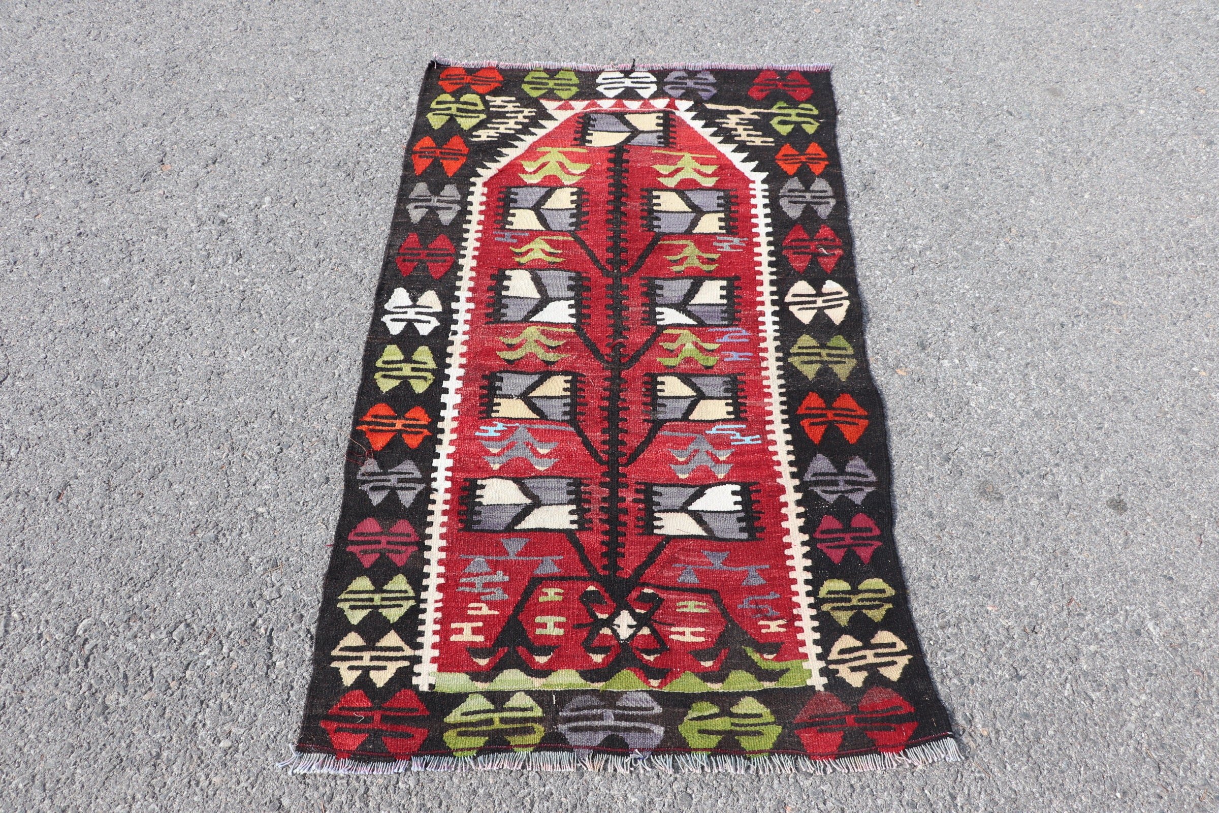 Türk Kilim, Banyo Kilim, Uşak Kilim, Duvar Kilim, Yatak odası Kilim, 77x125 cm Küçük Kilim, Kırmızı Zemin Kilim, Giriş Kilim, Ev Kilim