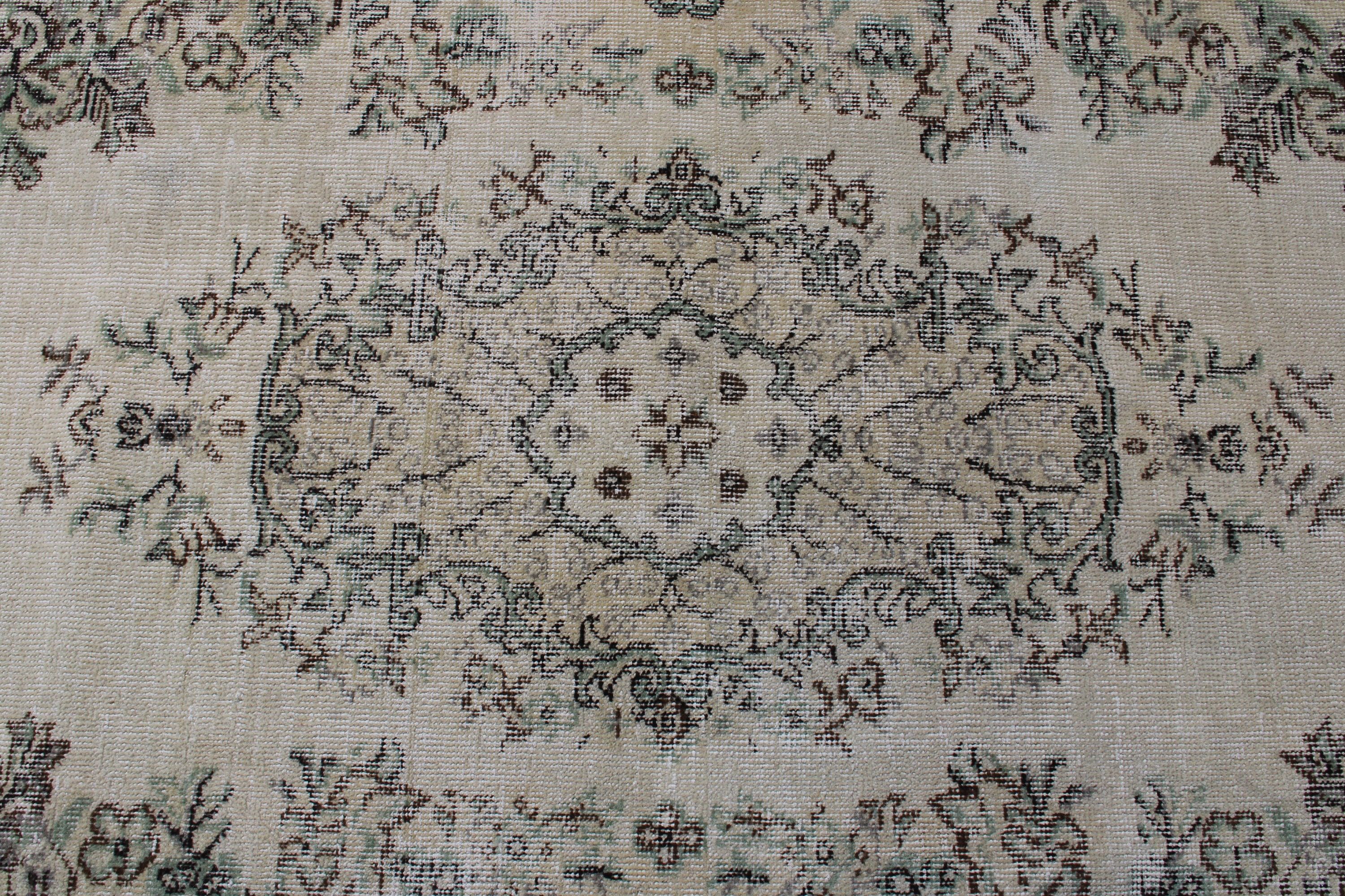 Anadolu Halısı, Vintage Halılar, 4x6,9 ft Alan Halısı, Açıklama Halıları, Oushak Bölge Halısı, Oturma Odası Halıları, Türk Halısı, Bej Oryantal Halı