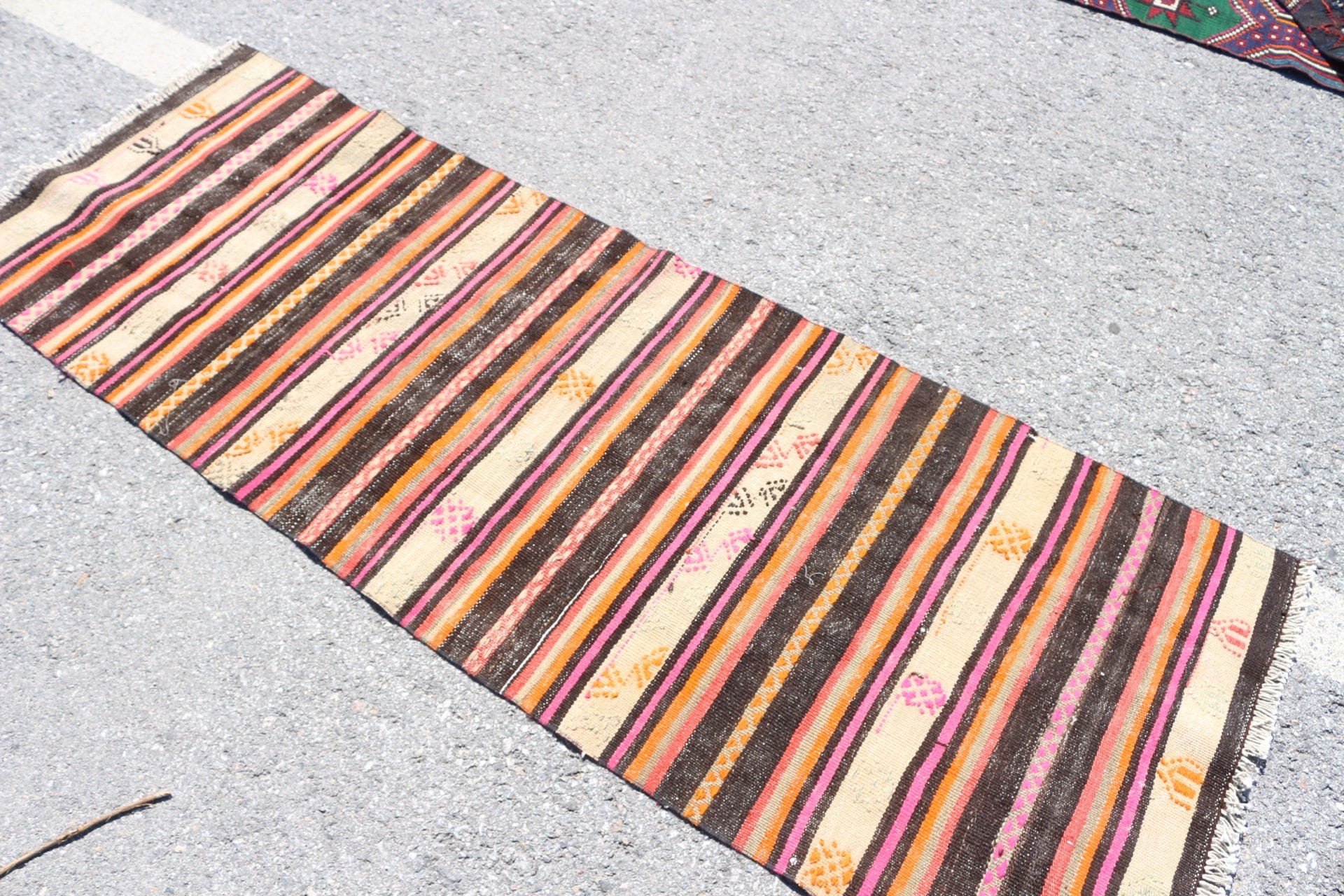 2.5x6.6 ft Runner Rug, Kitchen Rug, Beige Home Decor Rug, Vintage Rugs, Oushak Rug, Kilim, Antique Rug, Rugs for Corridor, Turkish Rug