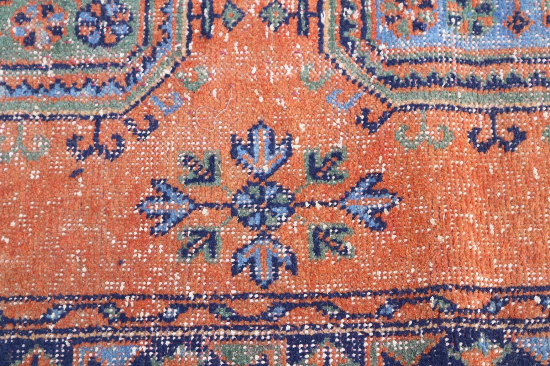 Koridor Halıları, Türk Halıları, Koridor Halısı, Turuncu Yün Halı, Yatak Odası Halıları, 4.4x11 ft Runner Halısı, Oryantal Halılar, Doğal Halı, Vintage Halı