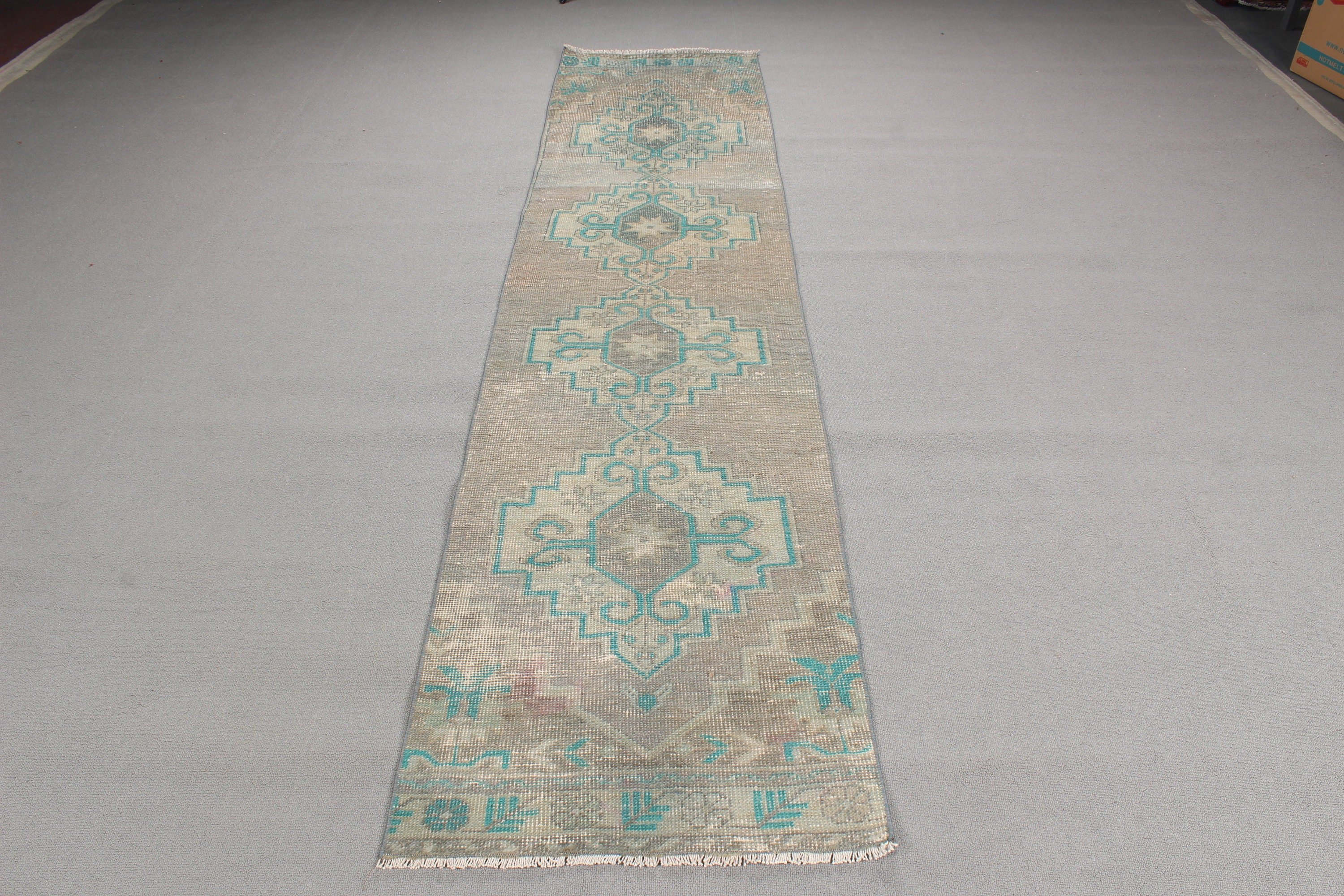 Hallway Rugs, Vintage Rug, 2.1x9.2 ft Runner Rugs, Turkish Rug, Green Kitchen Rugs, Bedroom Rugs, Beni Ourain Runner Rugs, Floor Rug