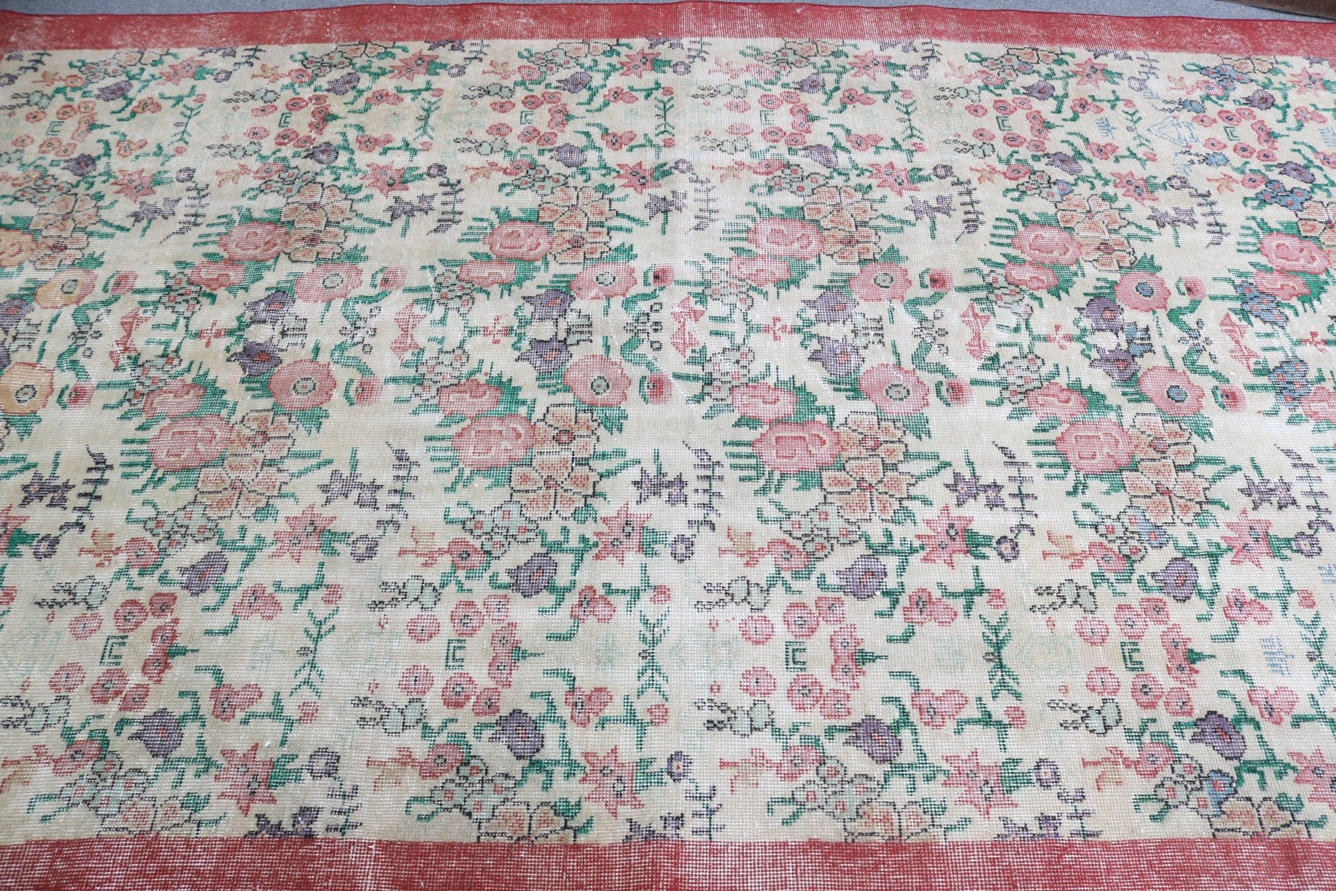 Yün Halılar, Yemek Odası Halıları, Oturma Odası Halısı, Yeşil Antika Halı, Türk Halısı, Vintage Halılar, El Dokuma Halı, Yer Halısı, 5.4x8.5 ft Büyük Halı