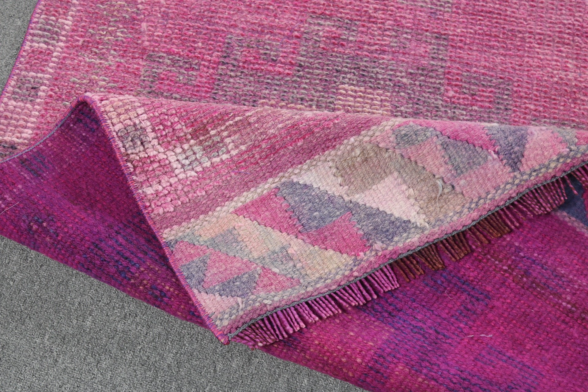 Pembe Lüks Halılar, Ev Dekorasyonu Halısı, 2.6x11.1 ft Runner Halısı, Türk Halısı, Koridor Halıları, Boho Halısı, Koridor Halısı, Vintage Halı