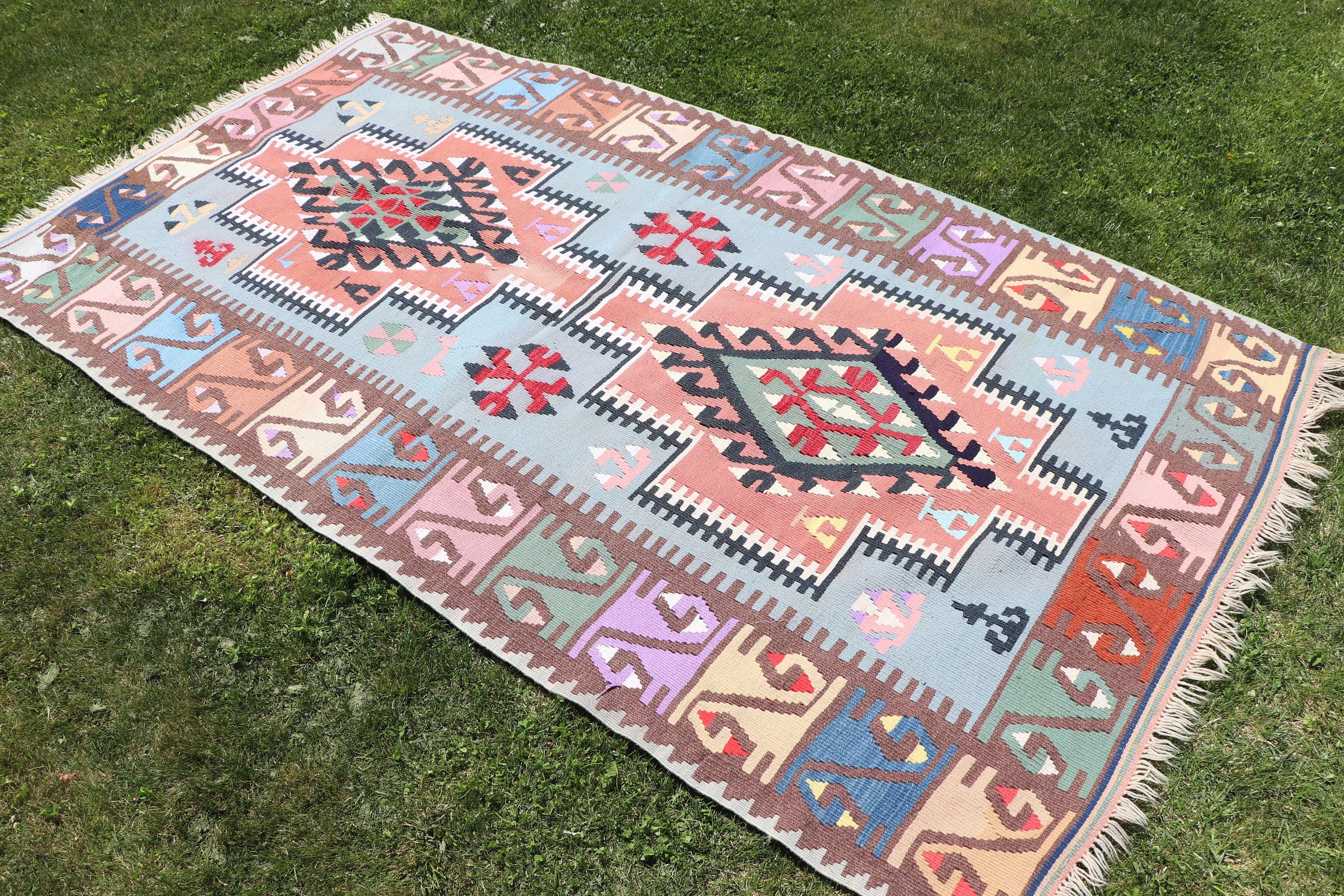 İç Mekan Halıları, 4.1x7.2 ft Alan Halıları, Mavi Boho Halıları, Türk Halıları, Kilim, Vintage Halılar, Fas Halıları, Mutfak Halısı, Yemek Odası Halıları